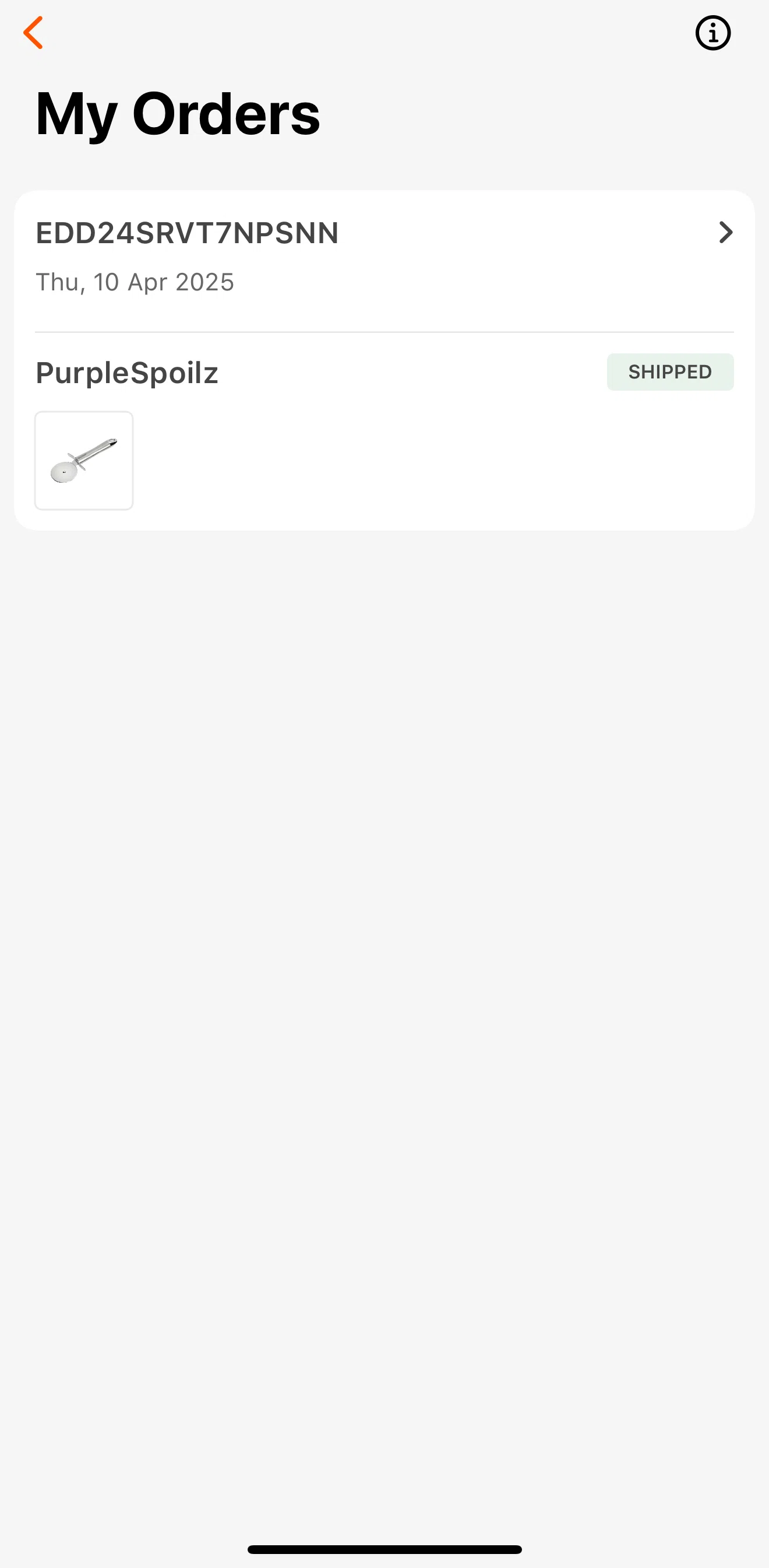 Everyday Rewards Screen screen in the Order detail flow