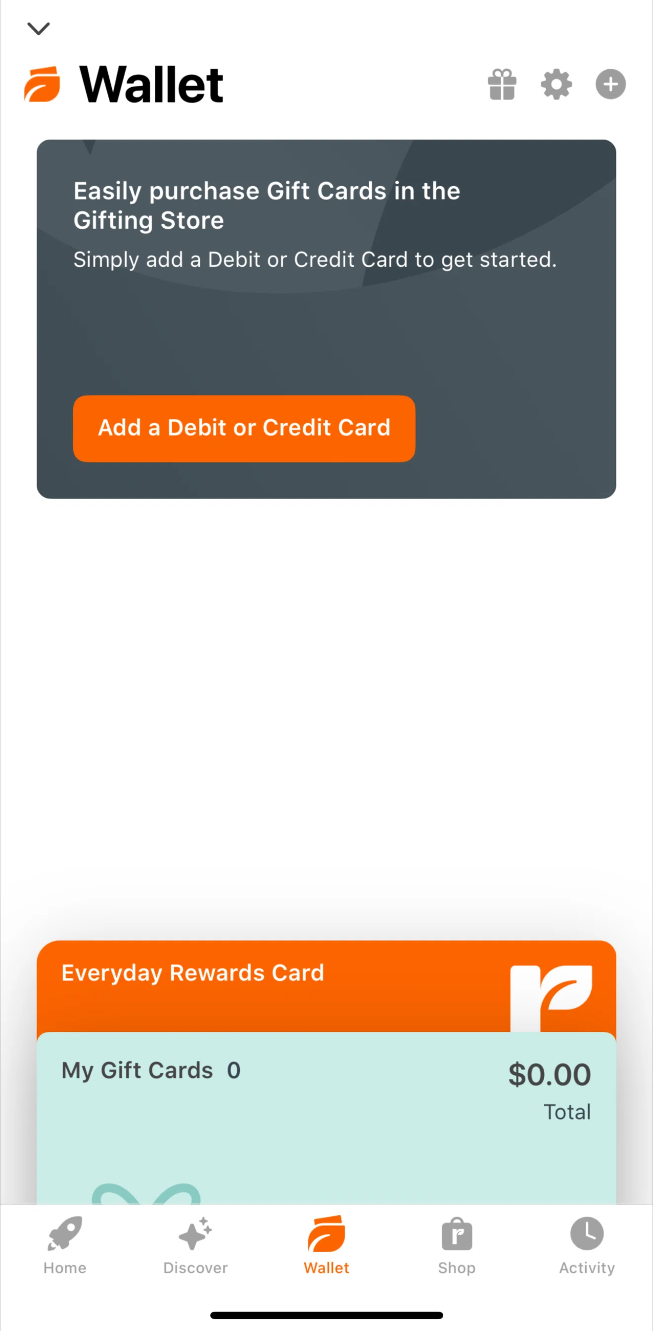 Everyday Rewards Screen screen in the Payment settings flow