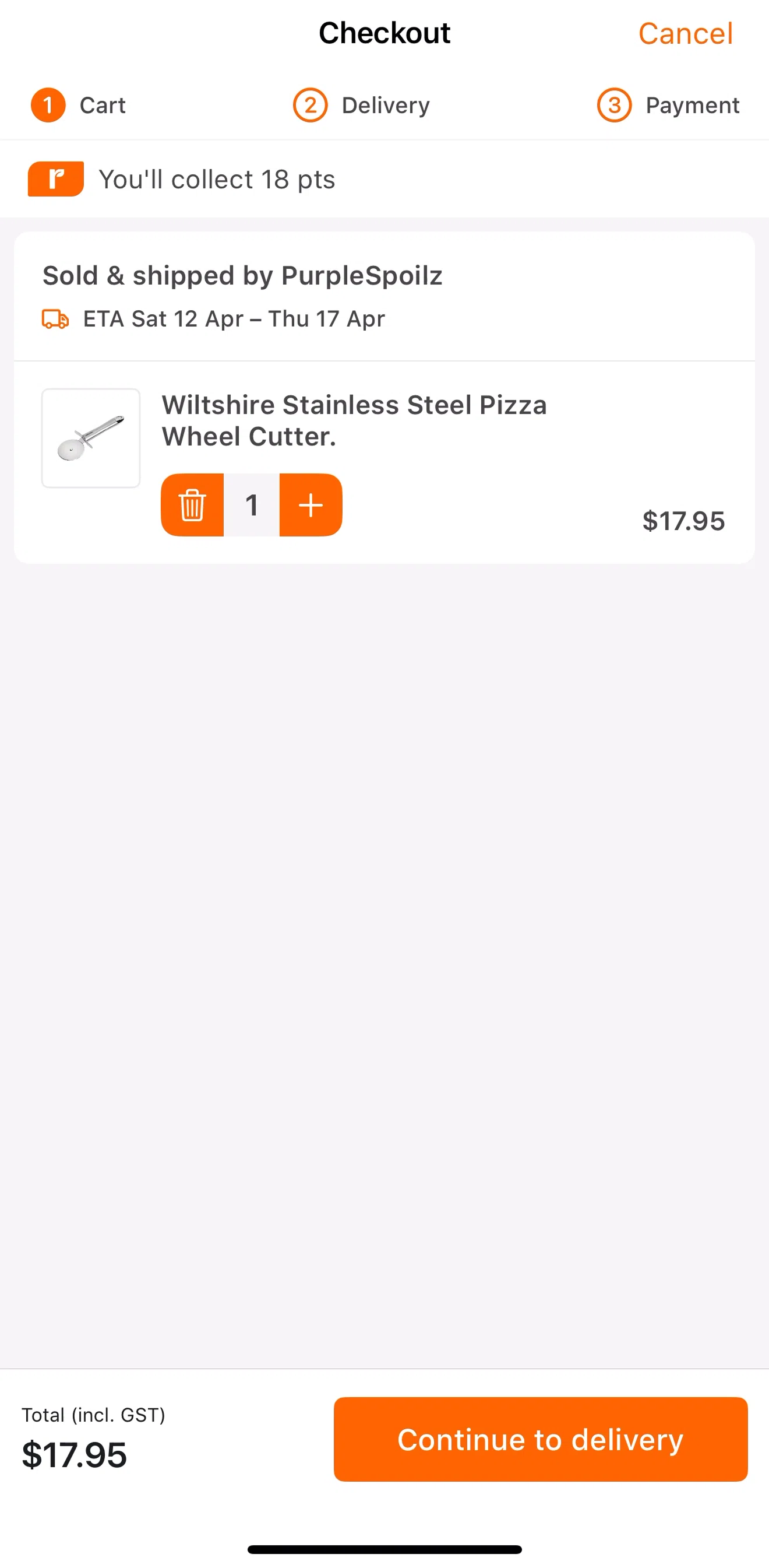 Everyday Rewards Screen screen in the Purchasing a product flow
