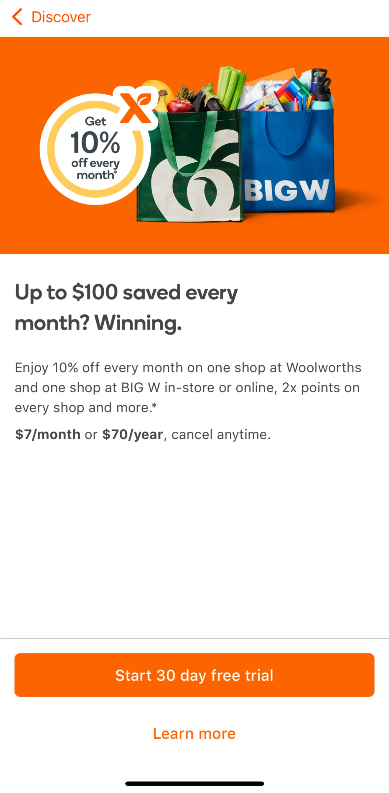 Everyday Rewards Screen screen in the Subscribe to Extra flow