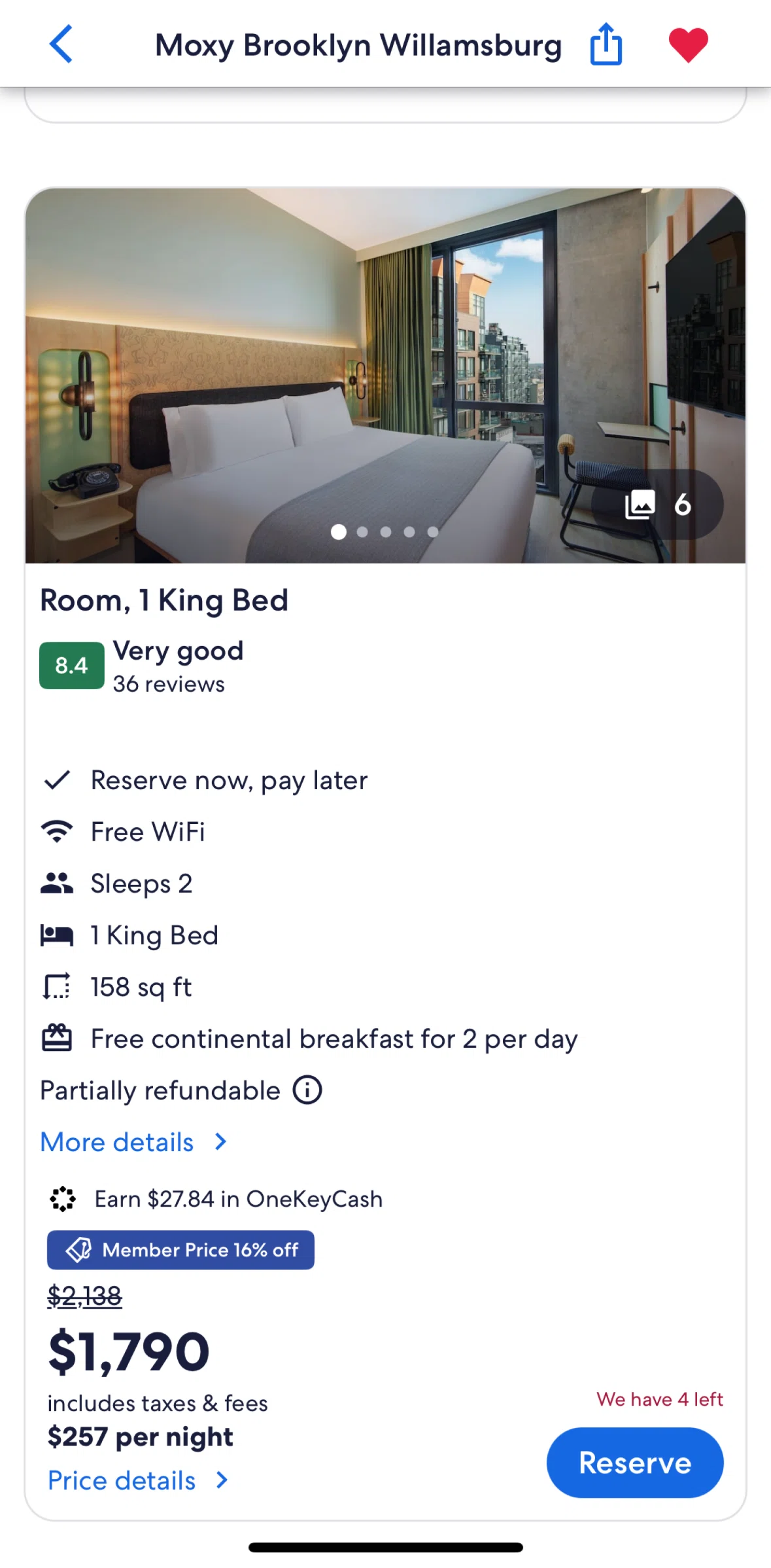 Expedia Screen screen in the Book a hotel flow