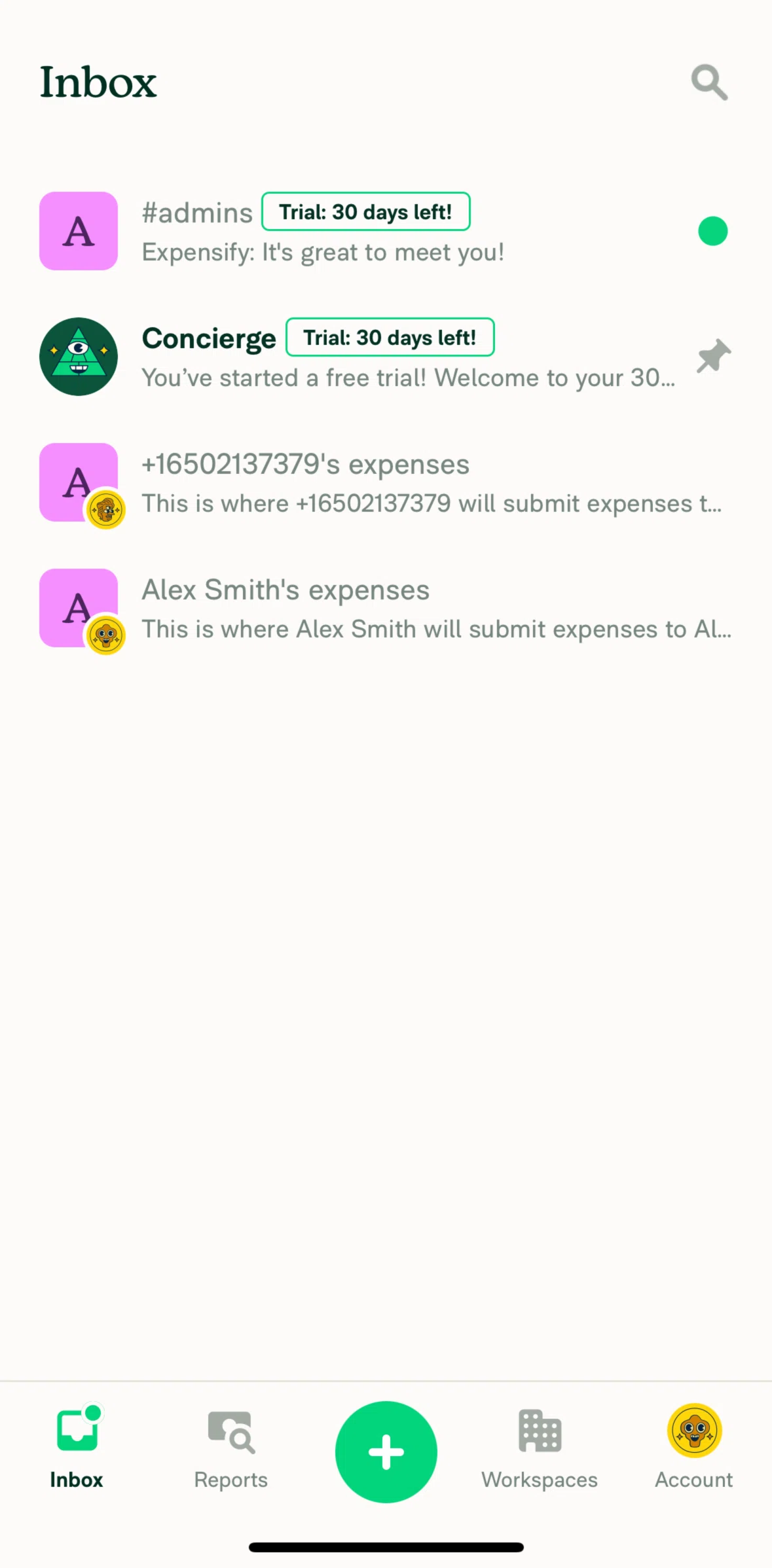 Expensify Screen screen in the Account flow