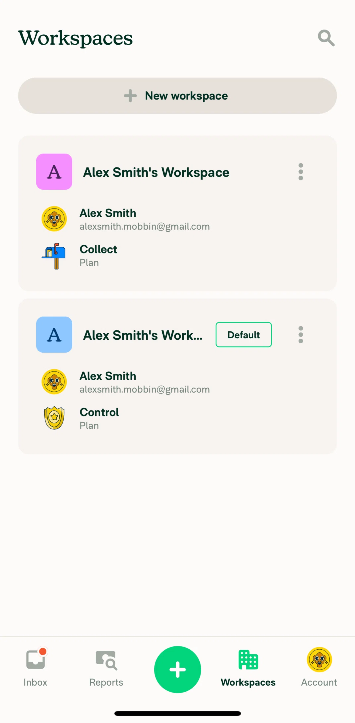 Expensify Screen screen in the Deleting a workspace flow