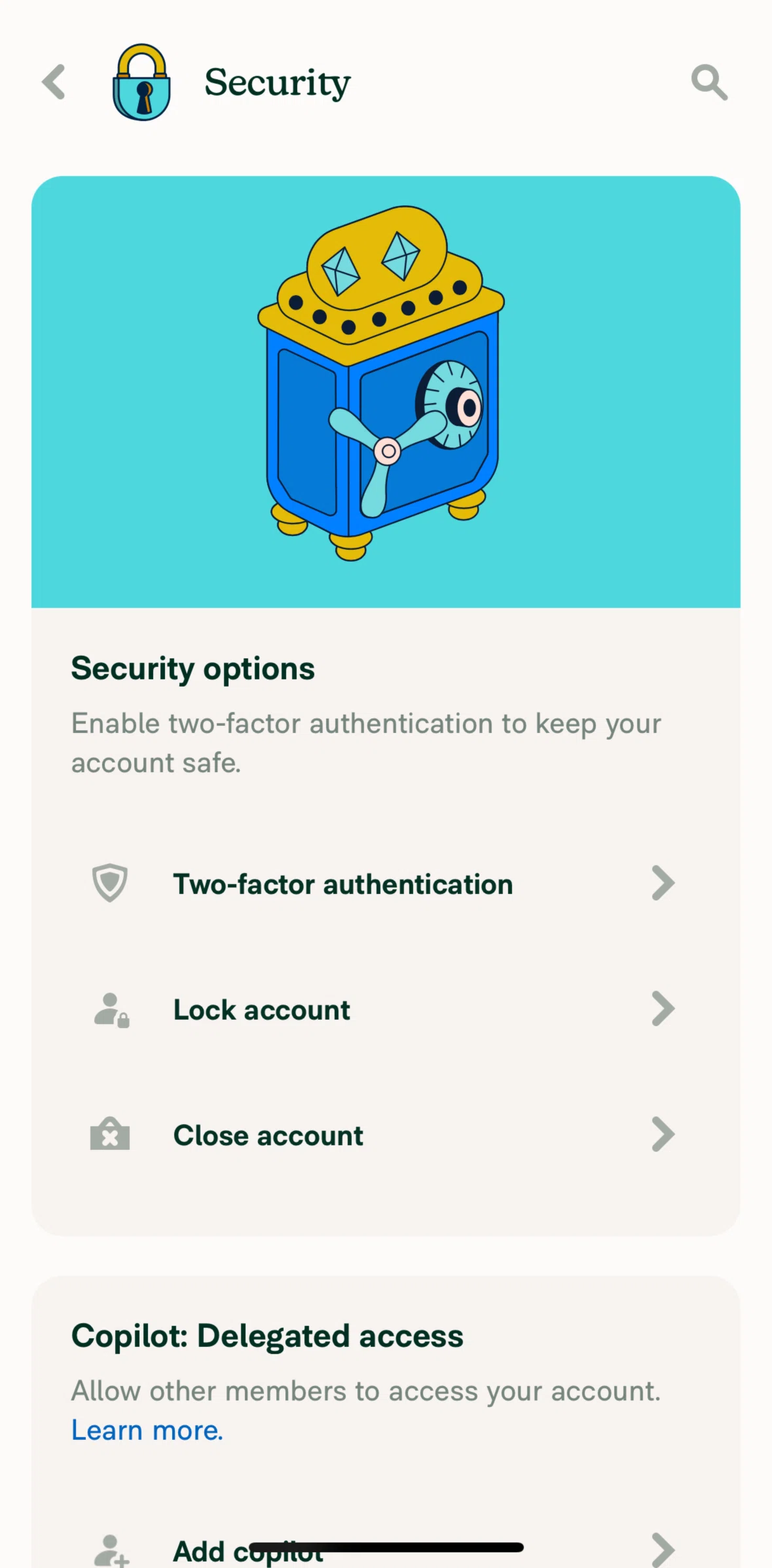 Expensify Screen screen in the Enabling two-factor authentication flow