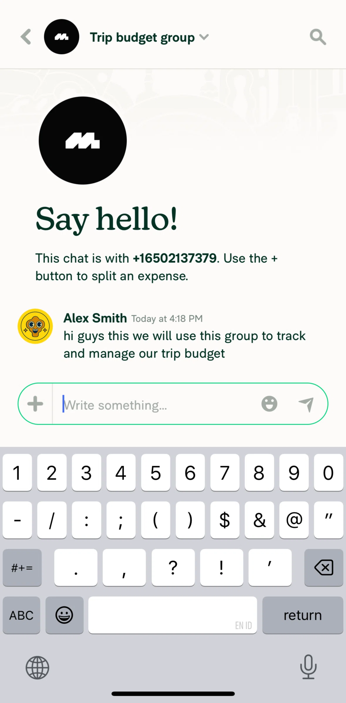 Expensify Screen screen in the Group detail flow