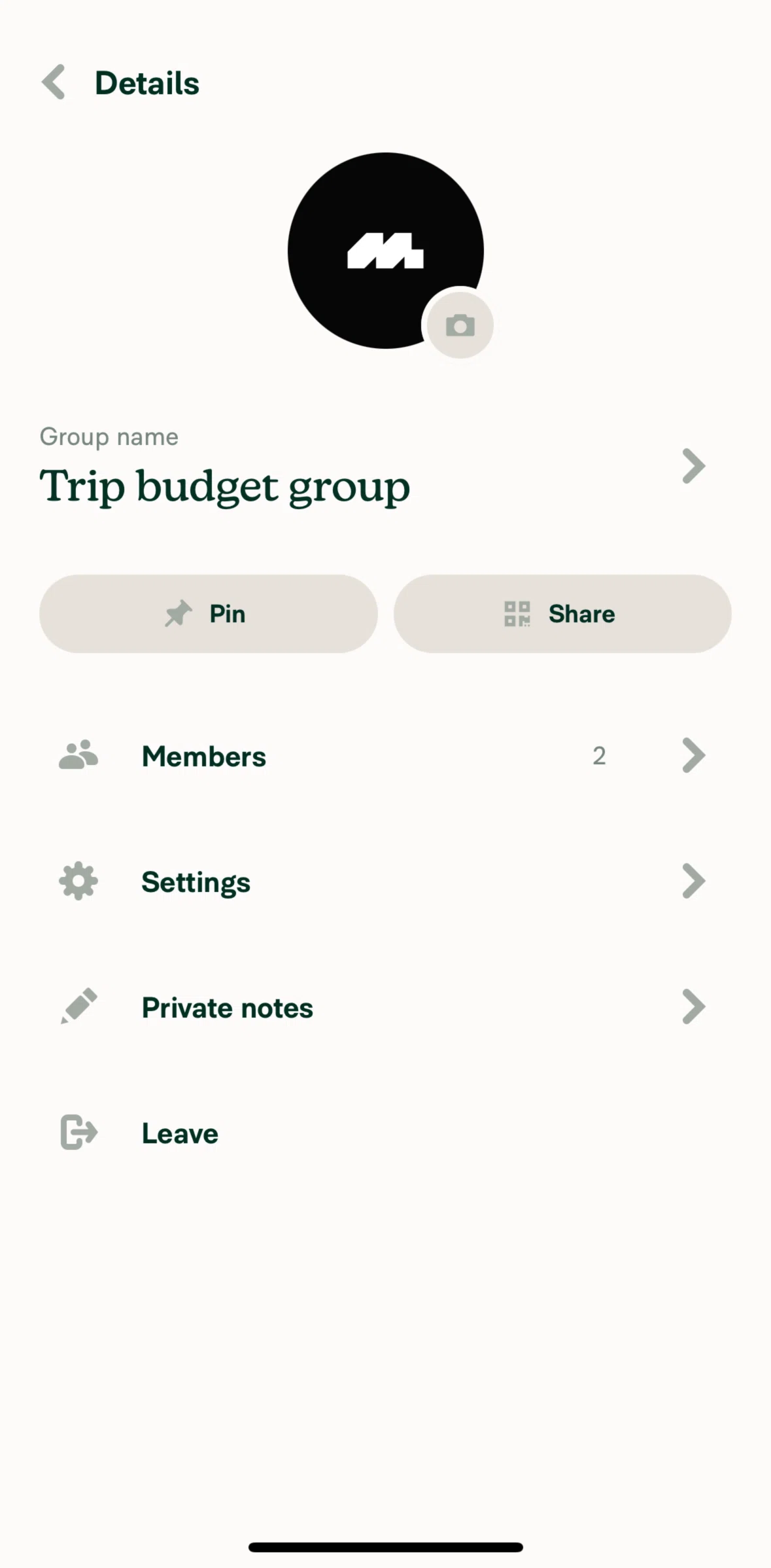 Expensify Screen screen in the Group members flow