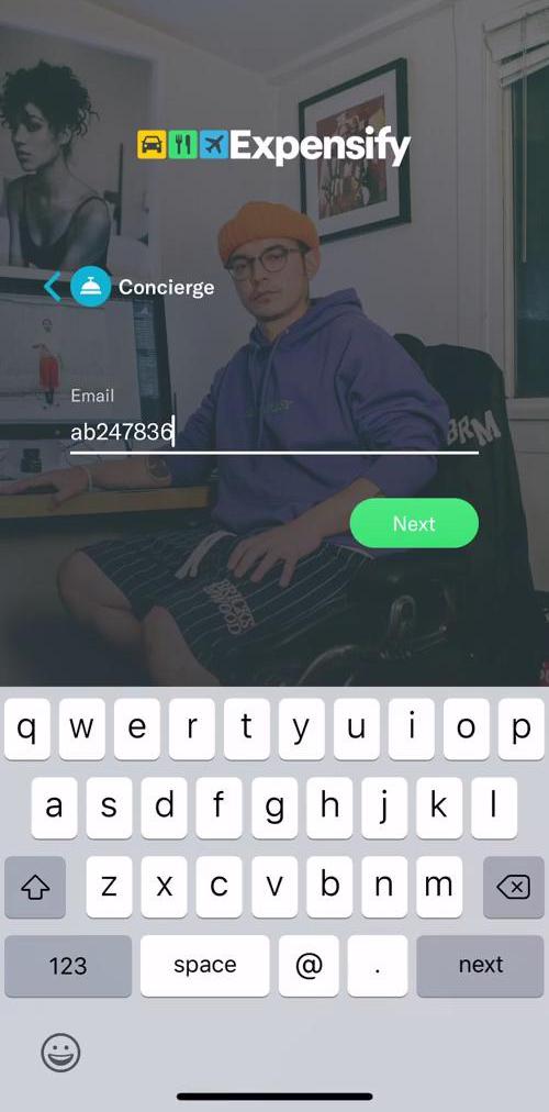 Expensify Enter email screen in the Onboarding flow