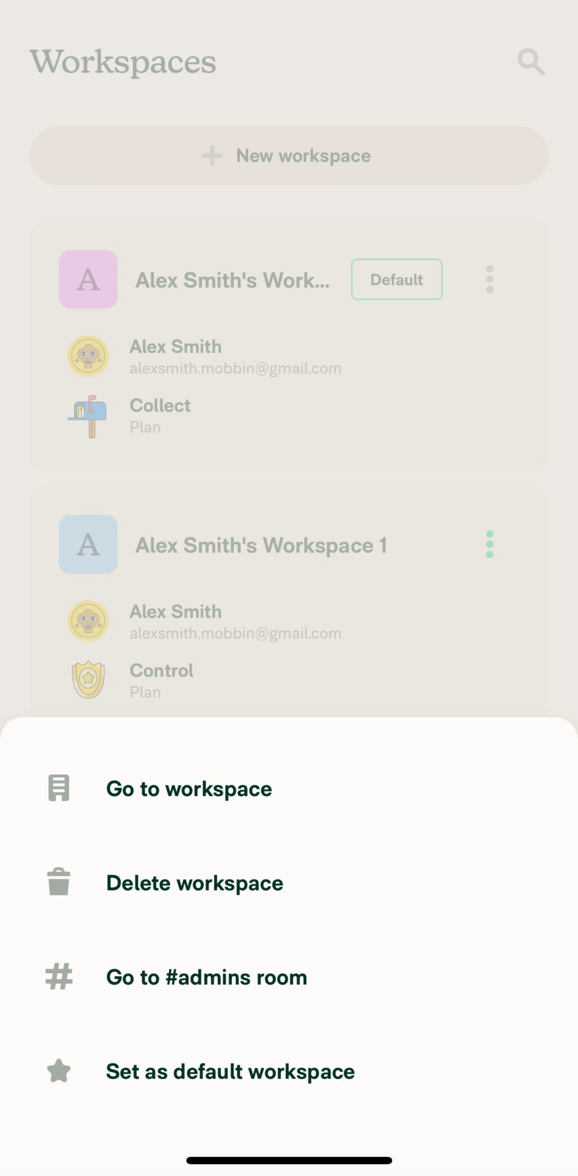Expensify Screen screen in the Setting workspace as default flow