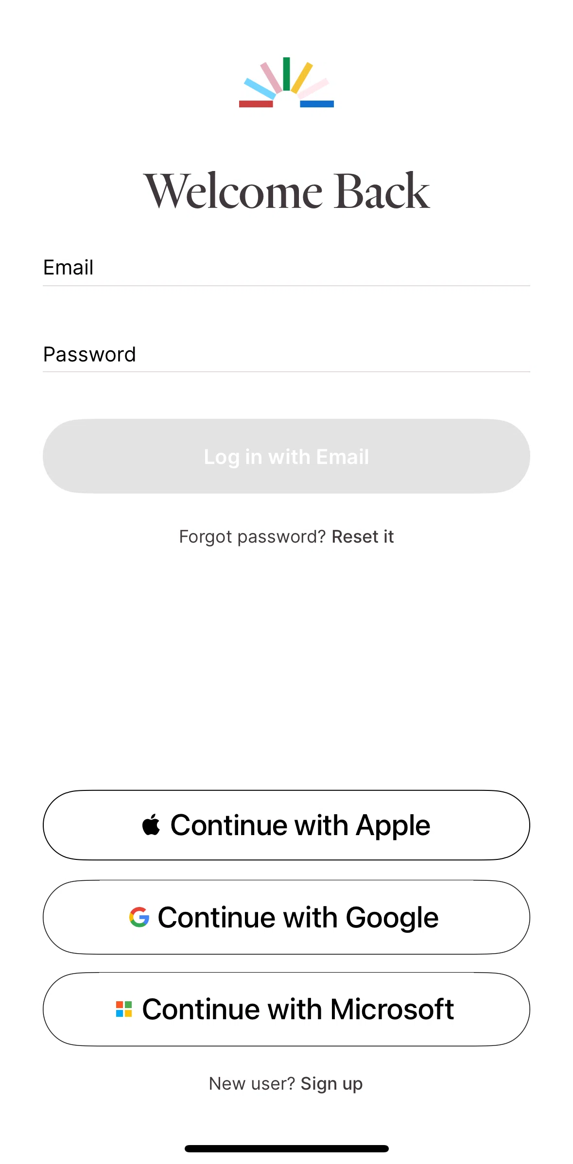 Fable Screen screen in the Resetting password flow