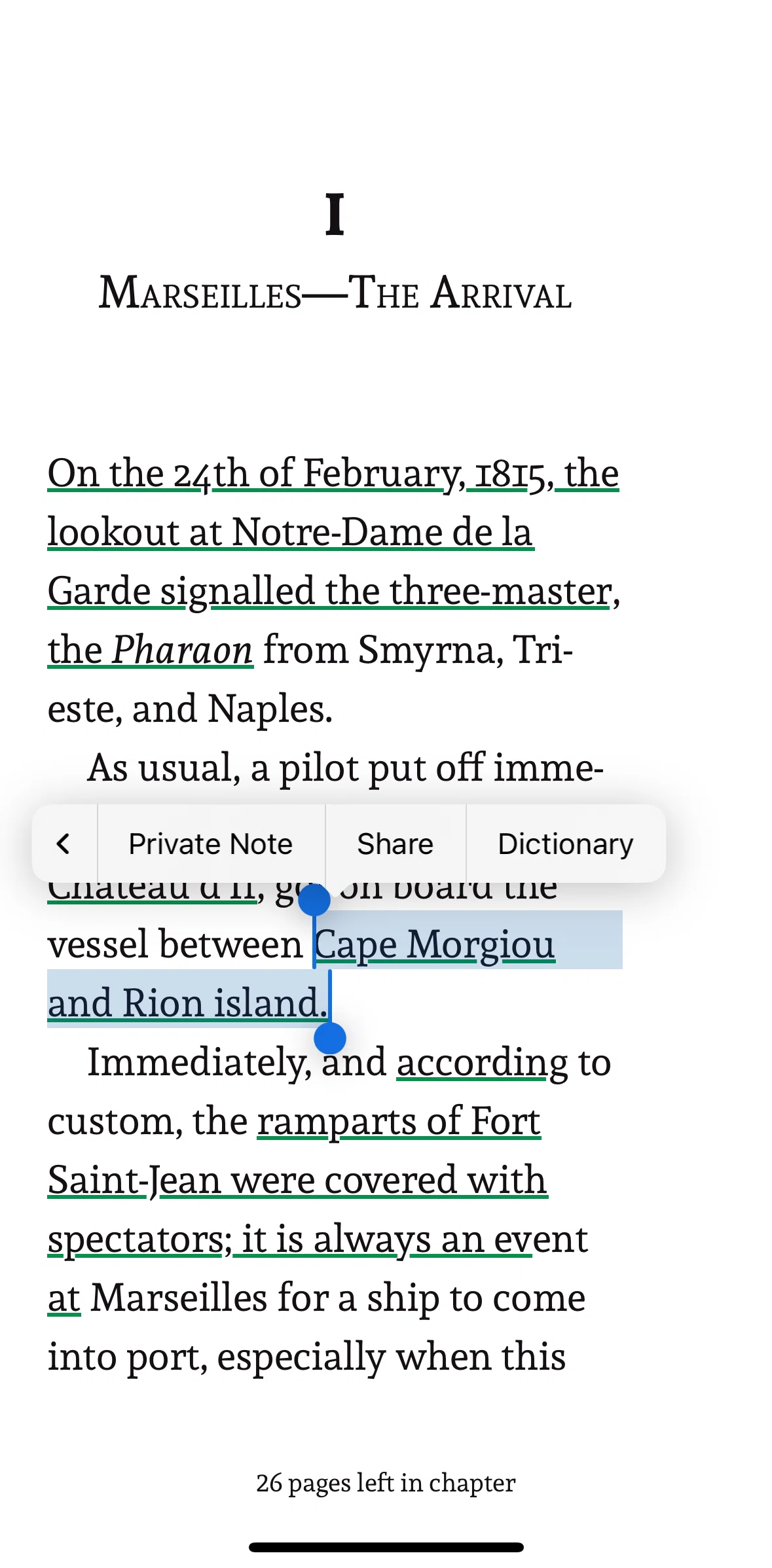 Fable Screen screen in the Searching dictionary definition flow