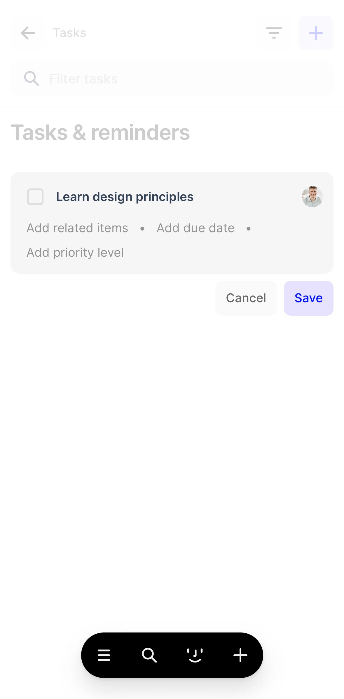 Fabric Screen screen in the Adding related items flow