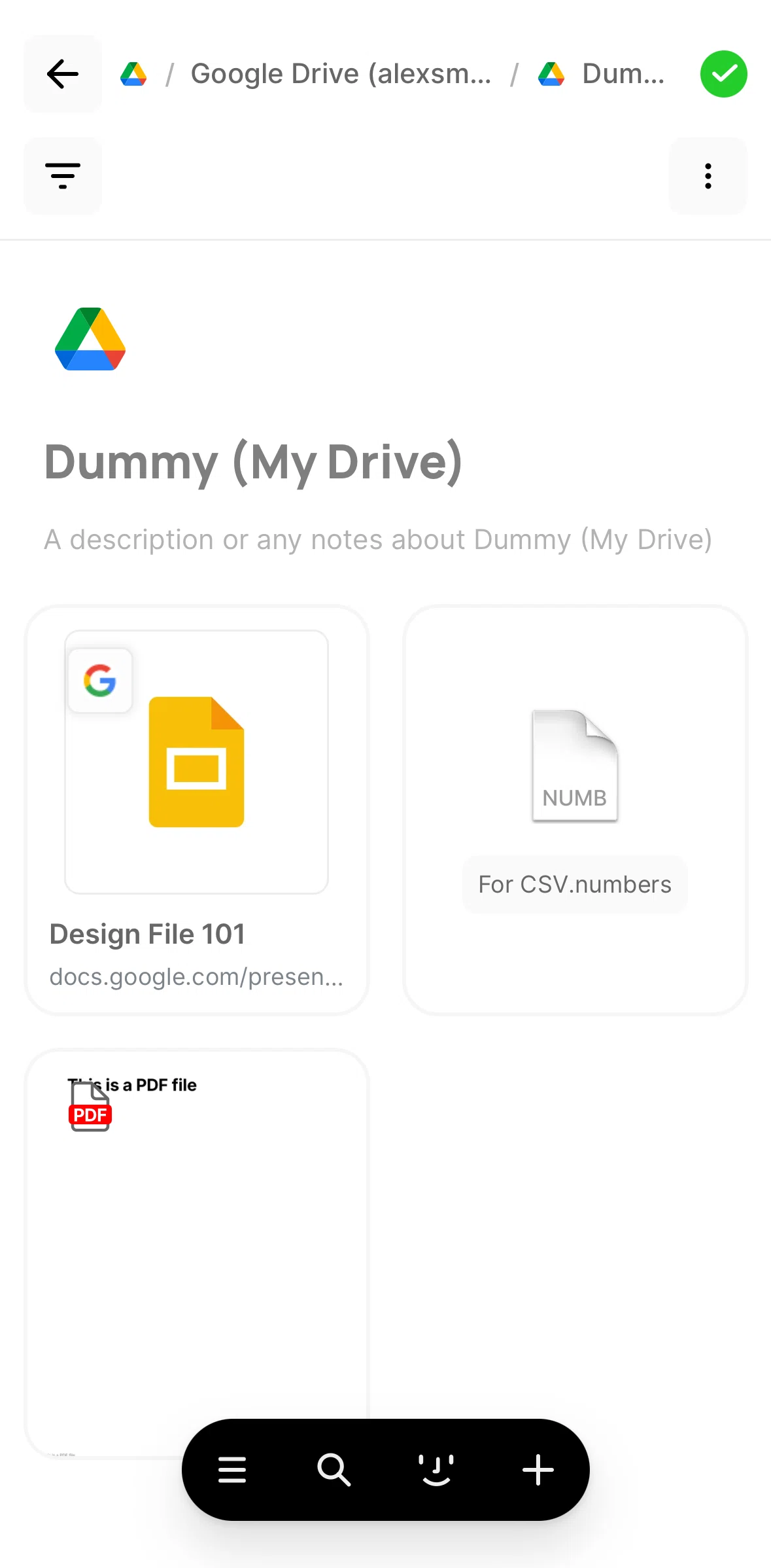 Fabric Screen screen in the Changing a folder to sync flow