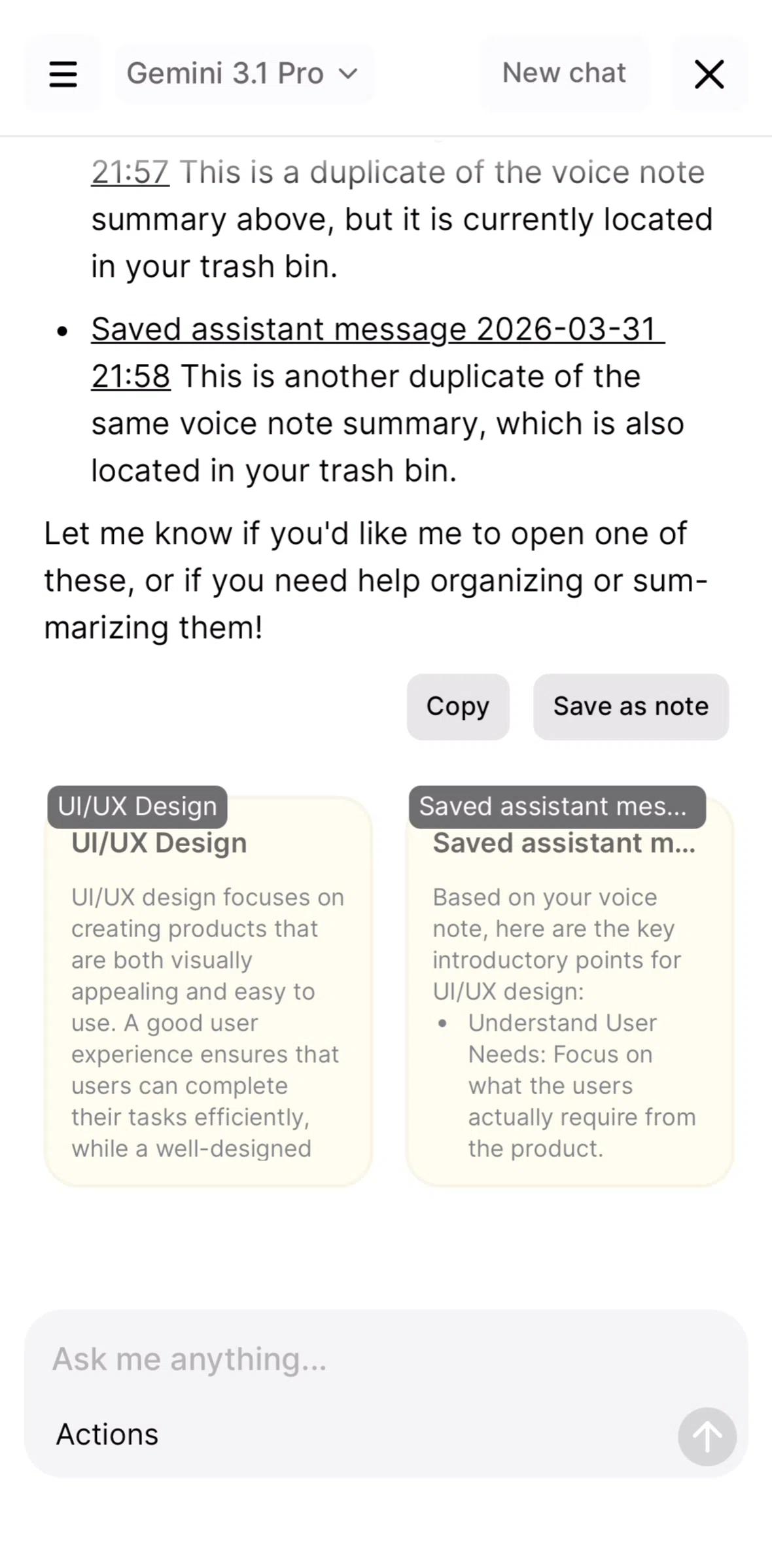 Fabric Screen screen in the Choosing an AI action flow