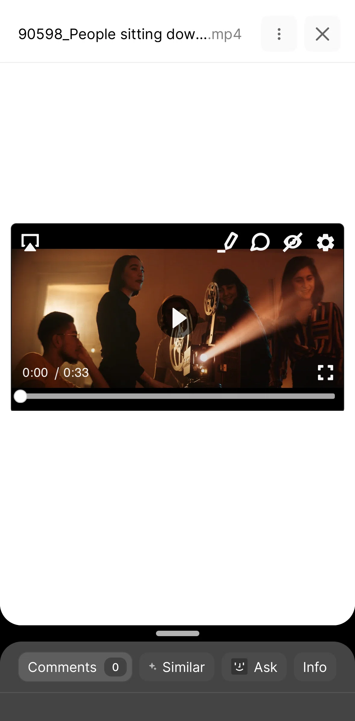Fabric Screen screen in the Editing video playback speed flow