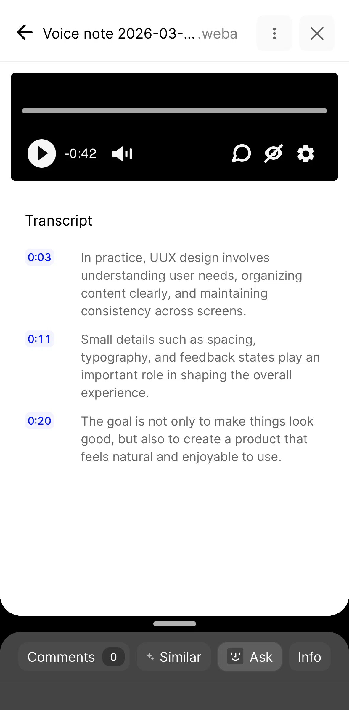 Fabric Screen screen in the Muting an audio flow