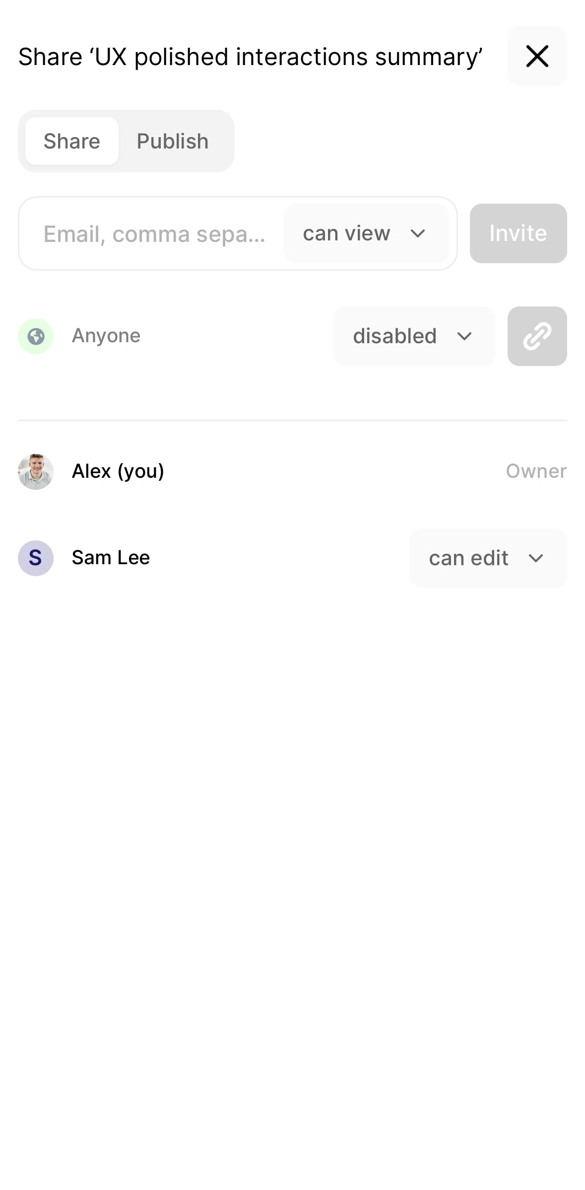 Fabric Screen screen in the Removing a user flow