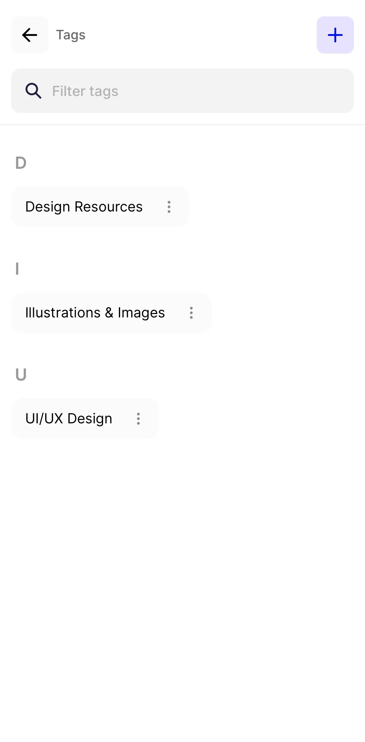 Fabric Screen screen in the Searching tags flow