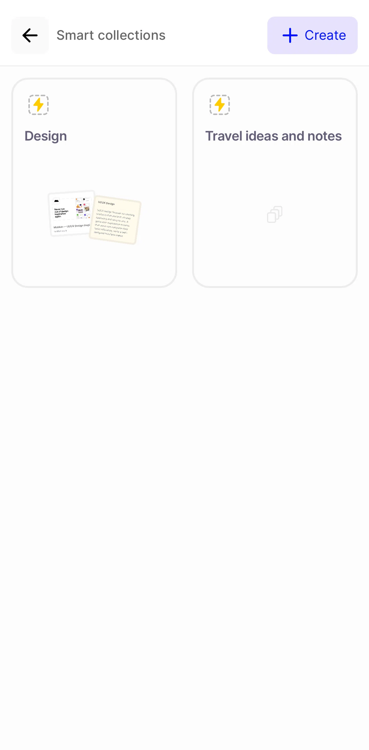 Fabric Screen screen in the Smart collections detail flow
