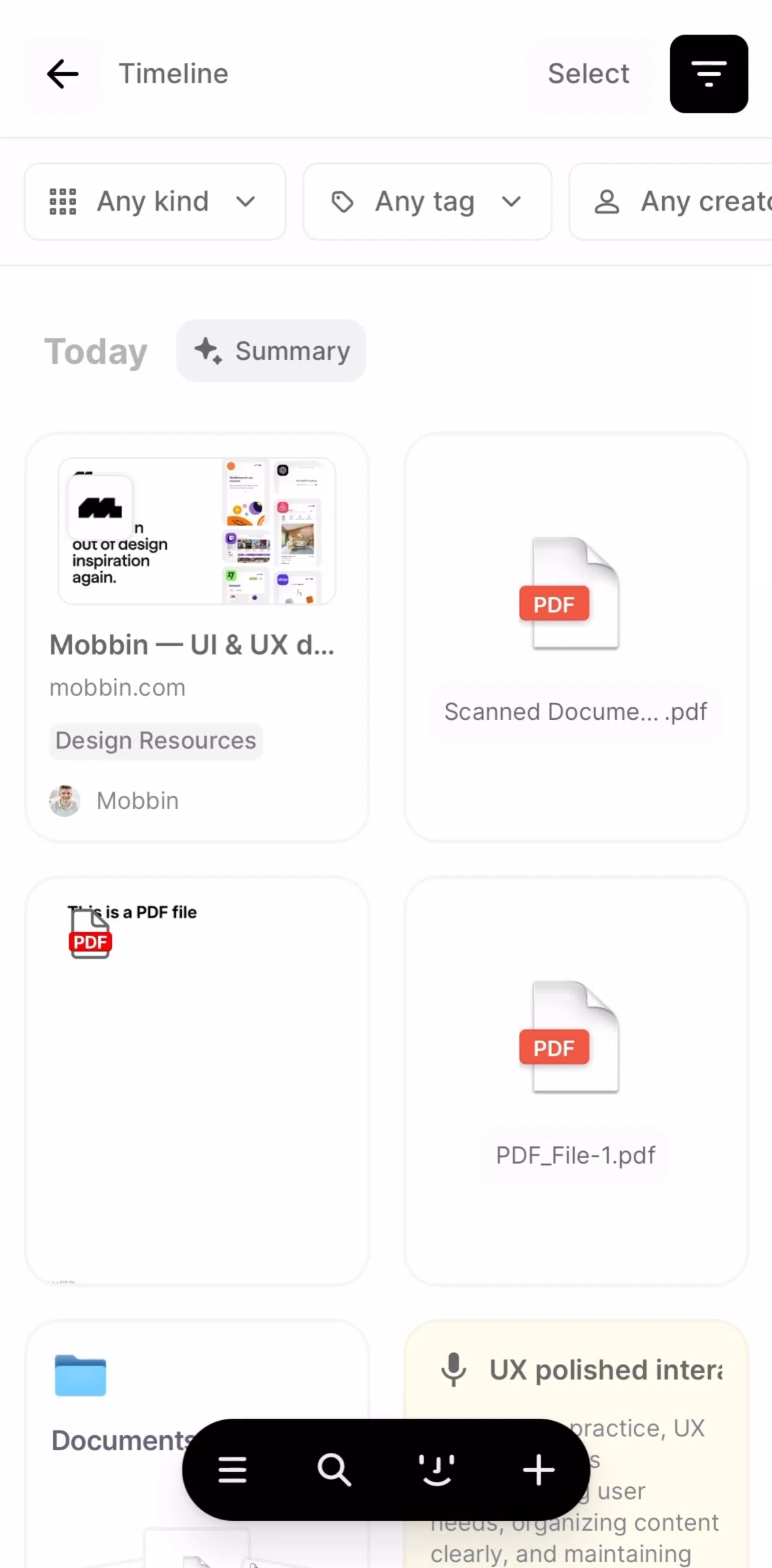 Fabric Screen screen in the Sorting timeline flow