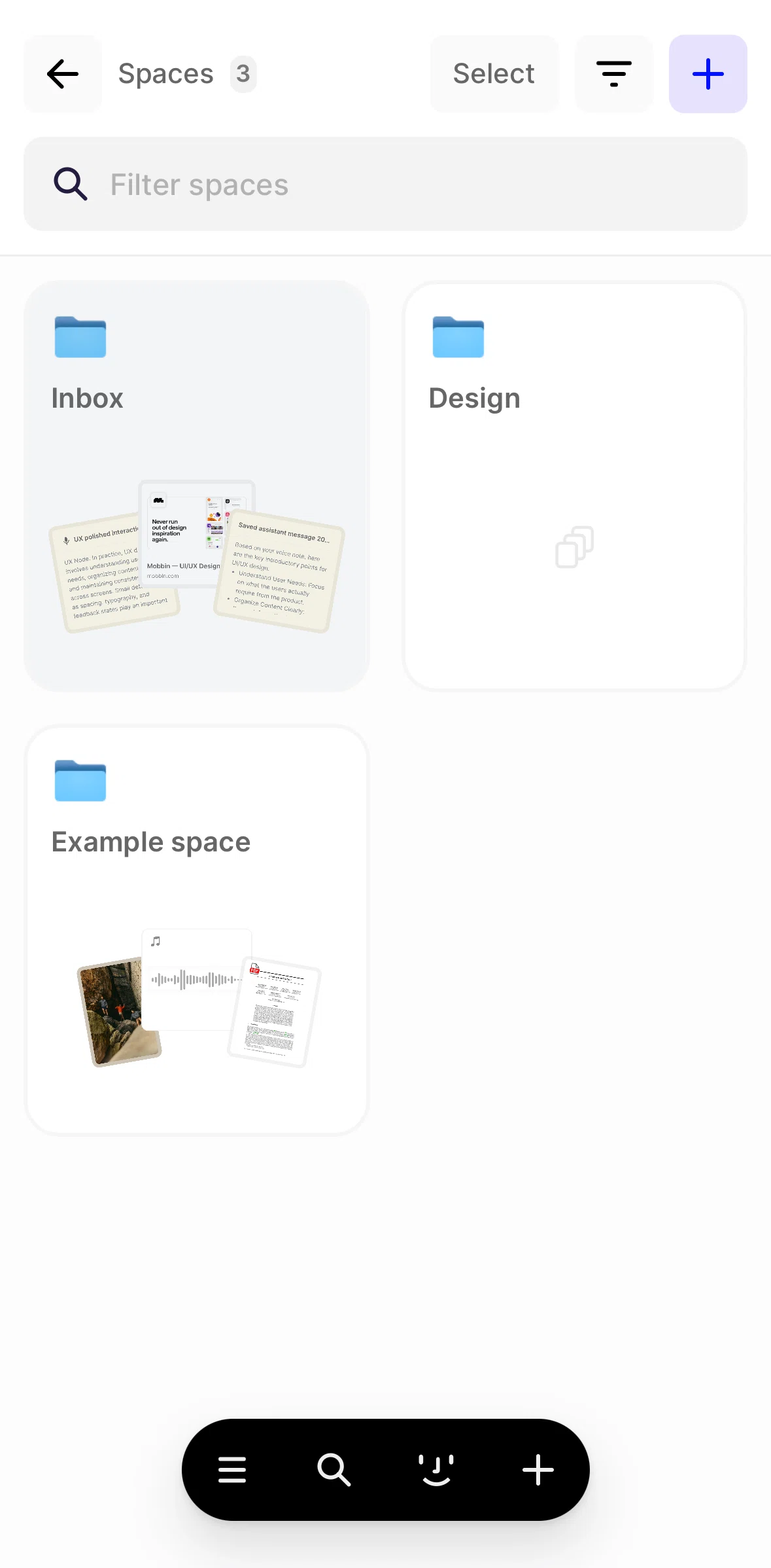 Fabric Screen screen in the Space detail (inbox) flow
