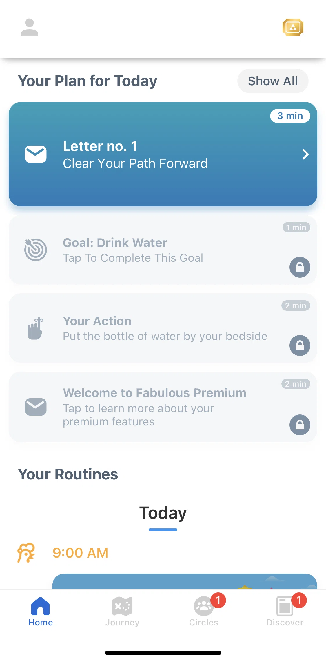 Fabulous Screen screen in the Profile & Account flow