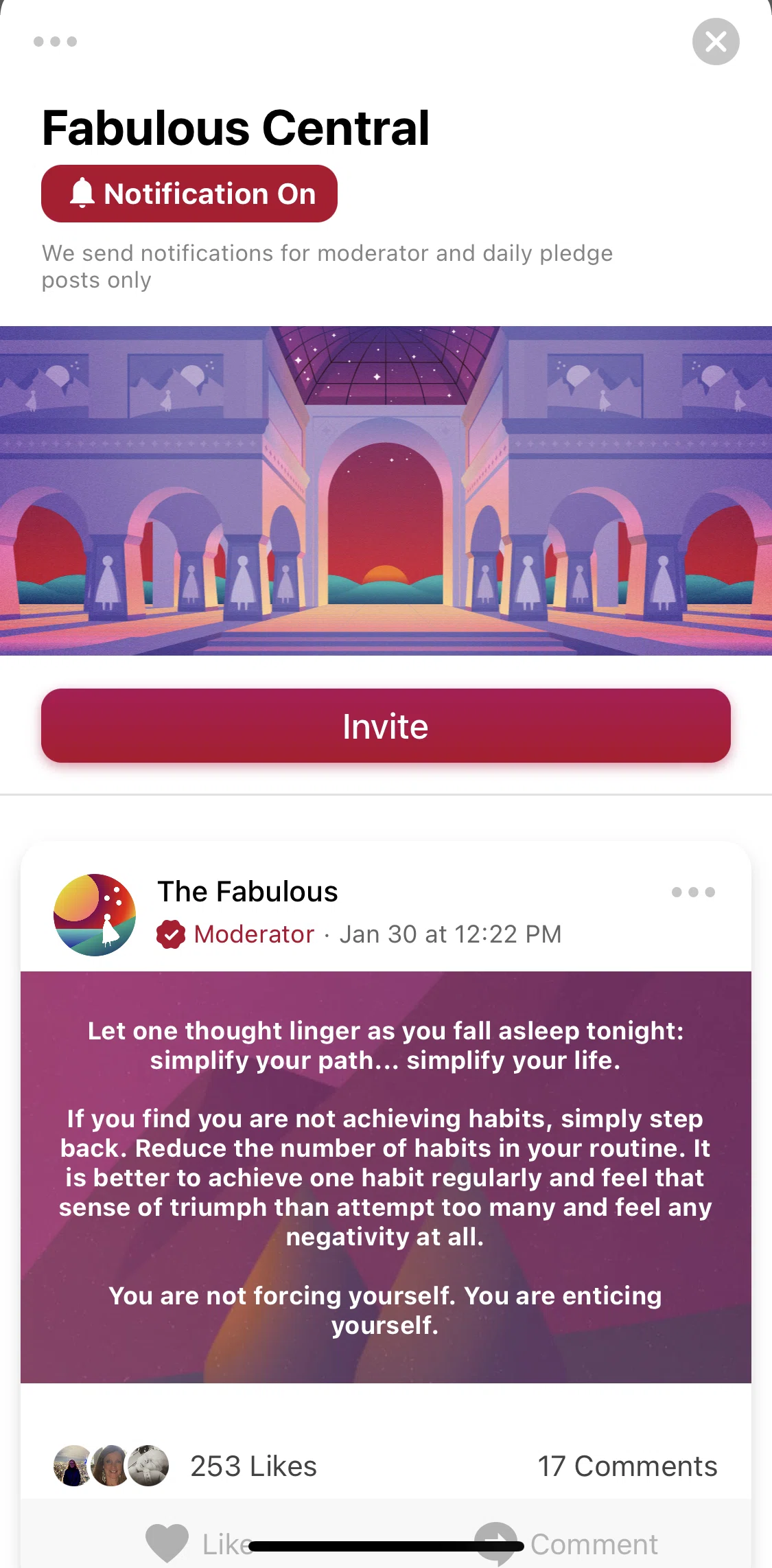 Fabulous Screen screen in the Turning off notifications flow