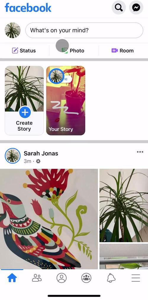 Facebook Home screen in the Creating A Group flow