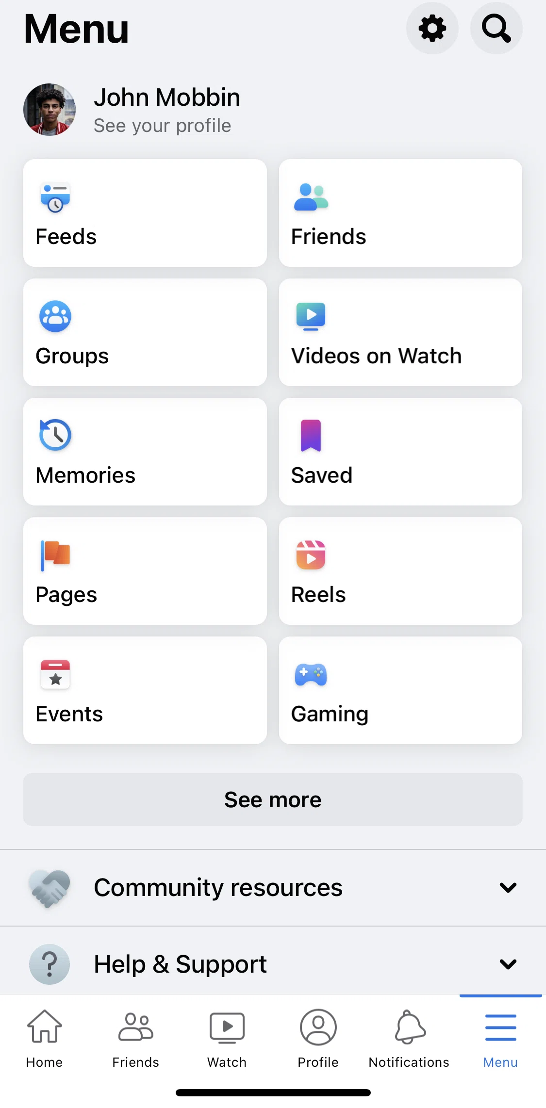 Facebook Screen 1 screen in the Groups flow