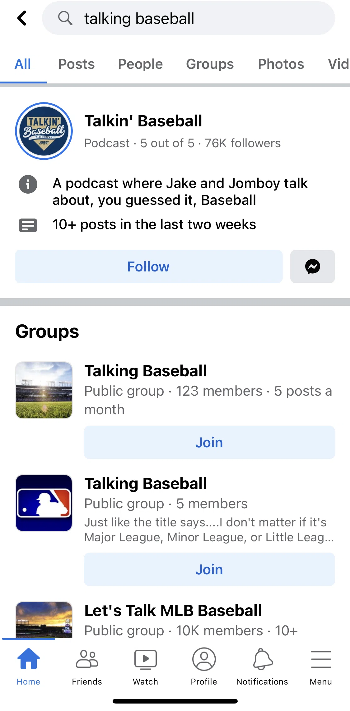 Facebook Screen 1 screen in the Page detail flow