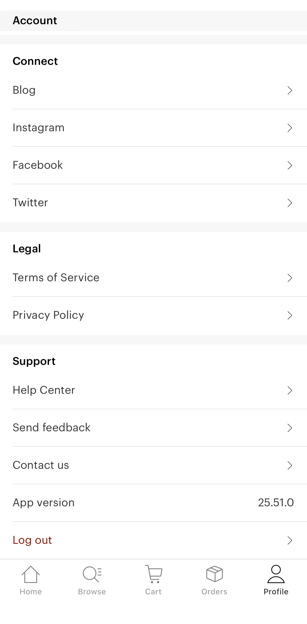 Faire Wholesale Screen screen in the Logging out flow