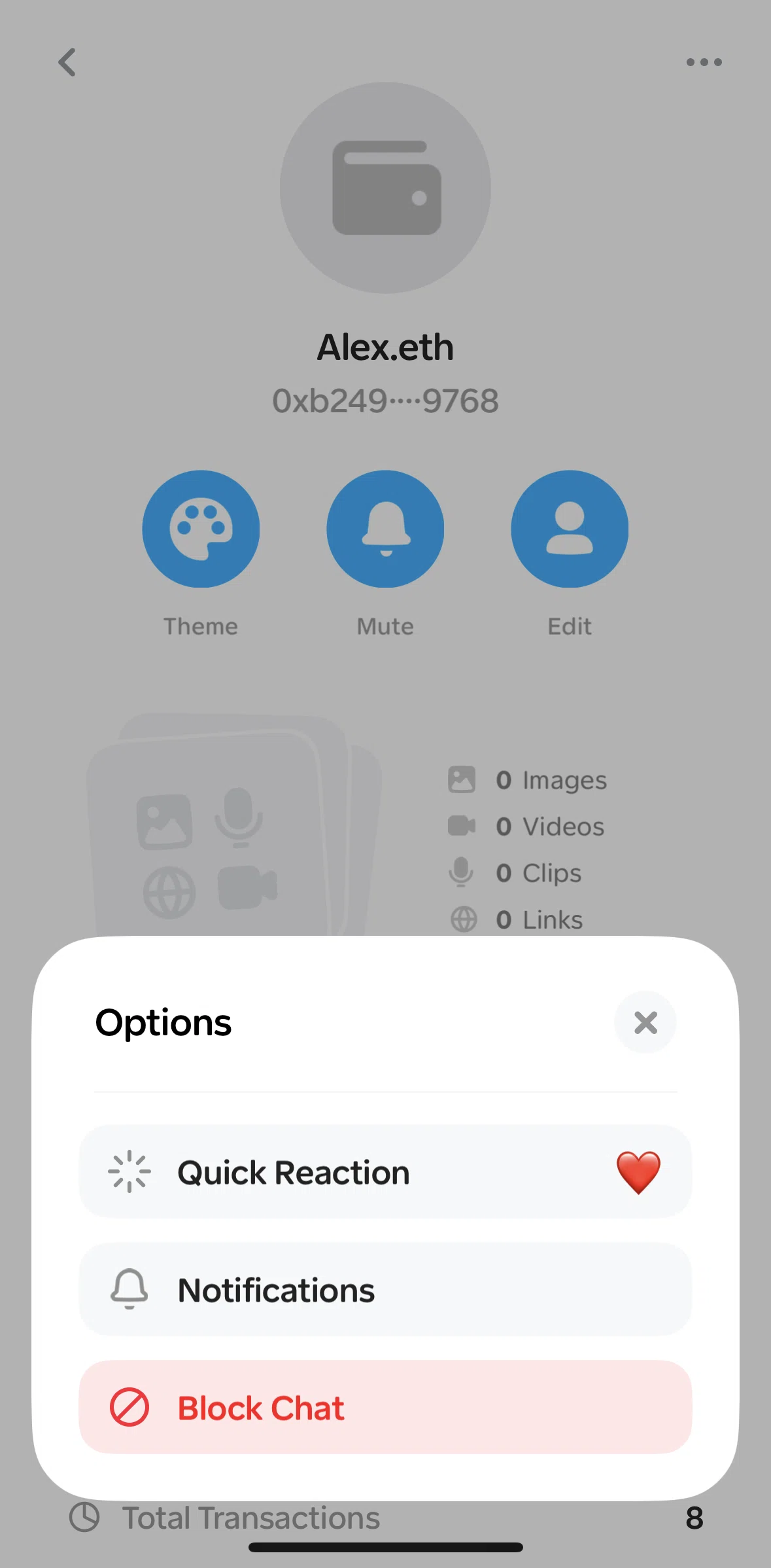 Family Screen screen in the Blocking a chat flow