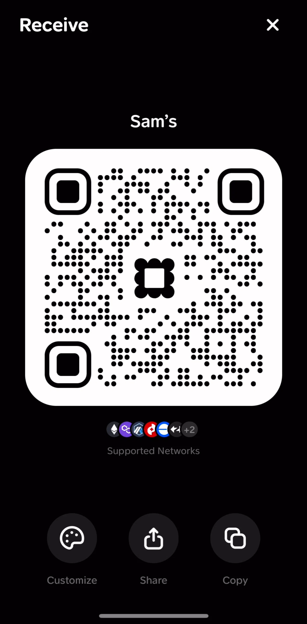 Family Screen screen in the Customizing QR code flow