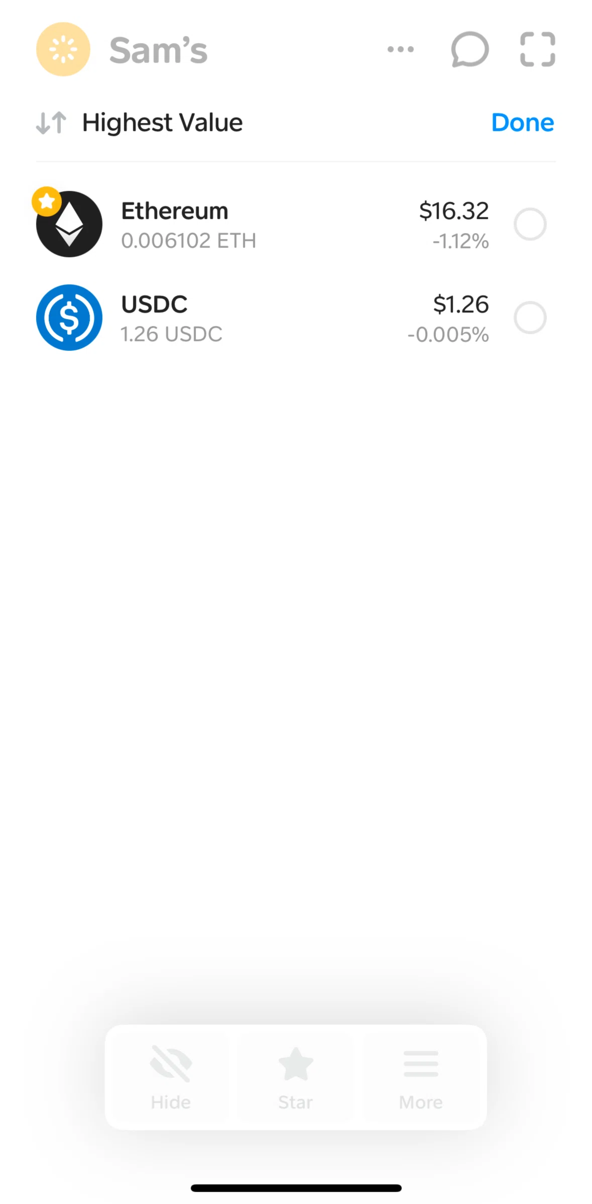 Family Screen screen in the Deleting a token flow