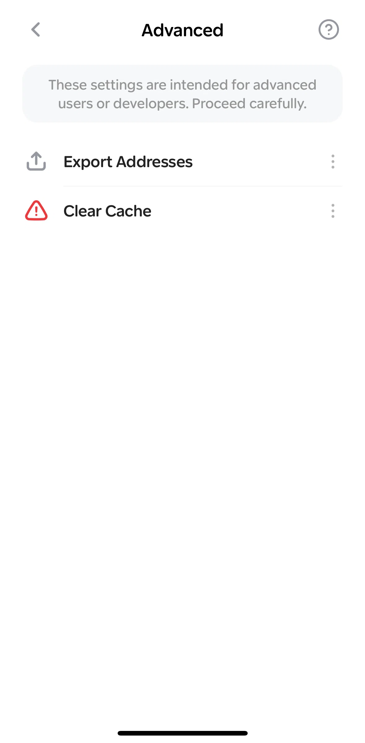 Family Screen screen in the Export addresses flow