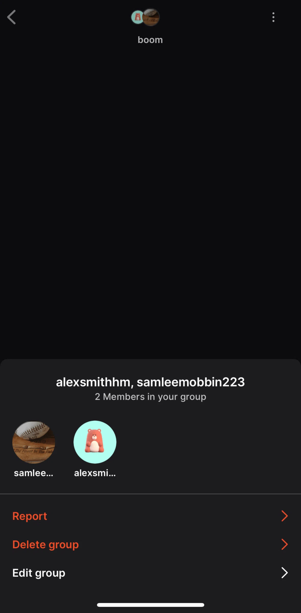 Fanatics Live Screen screen in the Editing a group chat flow