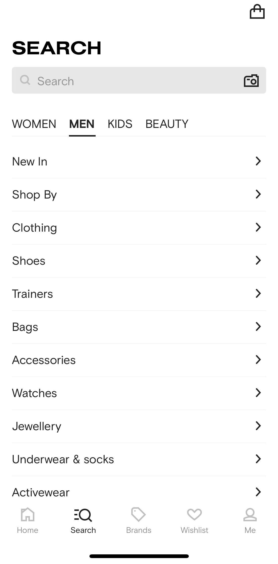 FARFETCH Screen screen in the Bag flow