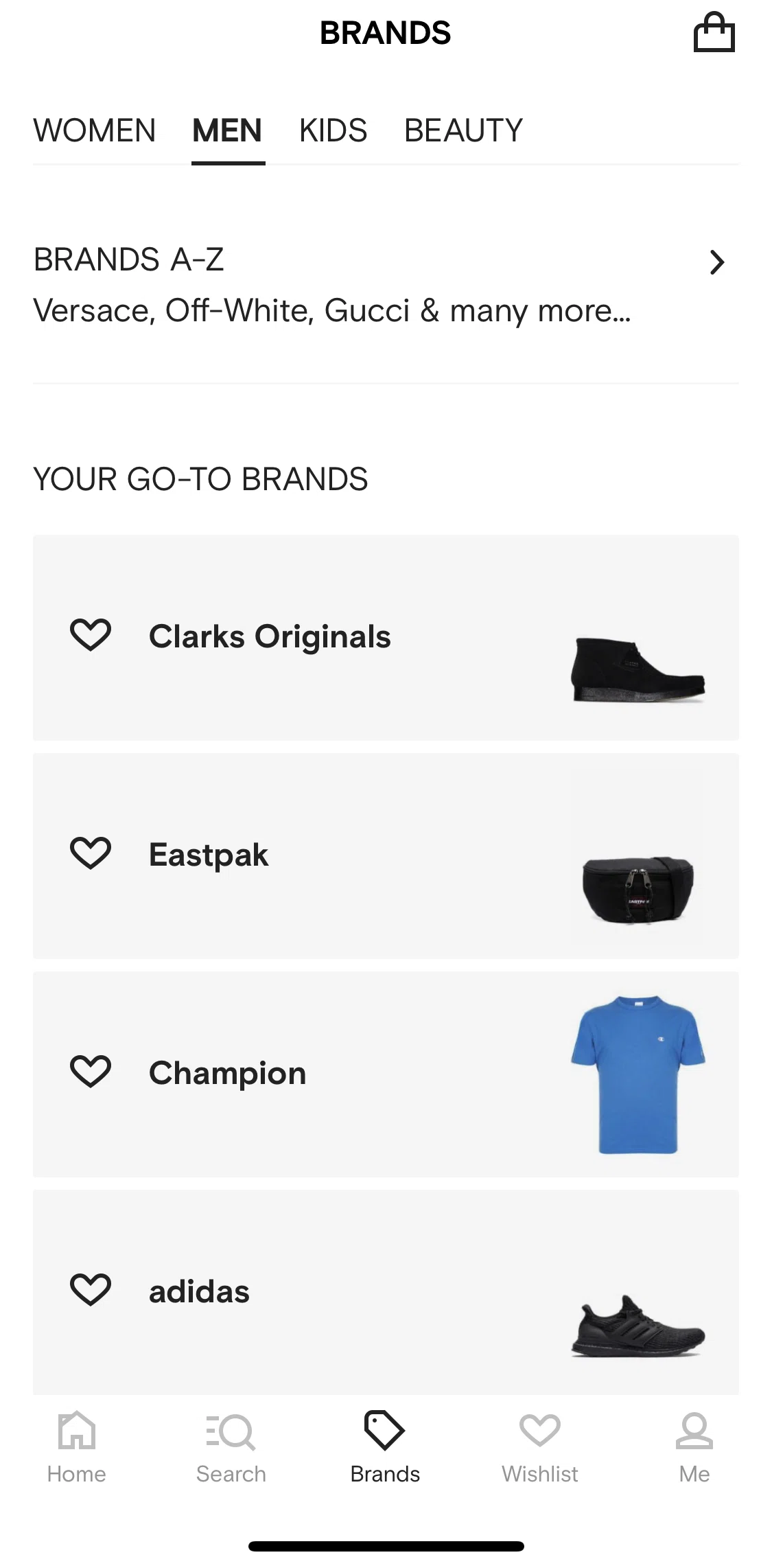 FARFETCH Screen screen in the Brand detail flow
