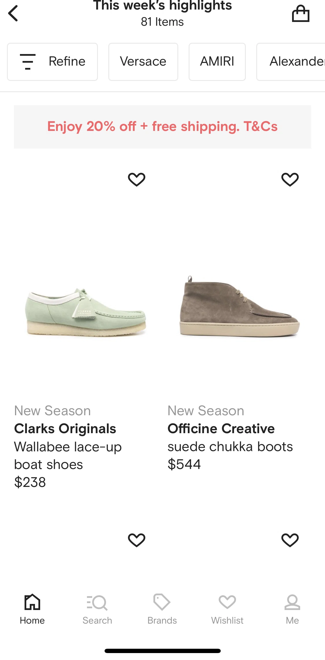 FARFETCH Screen screen in the Product detail flow