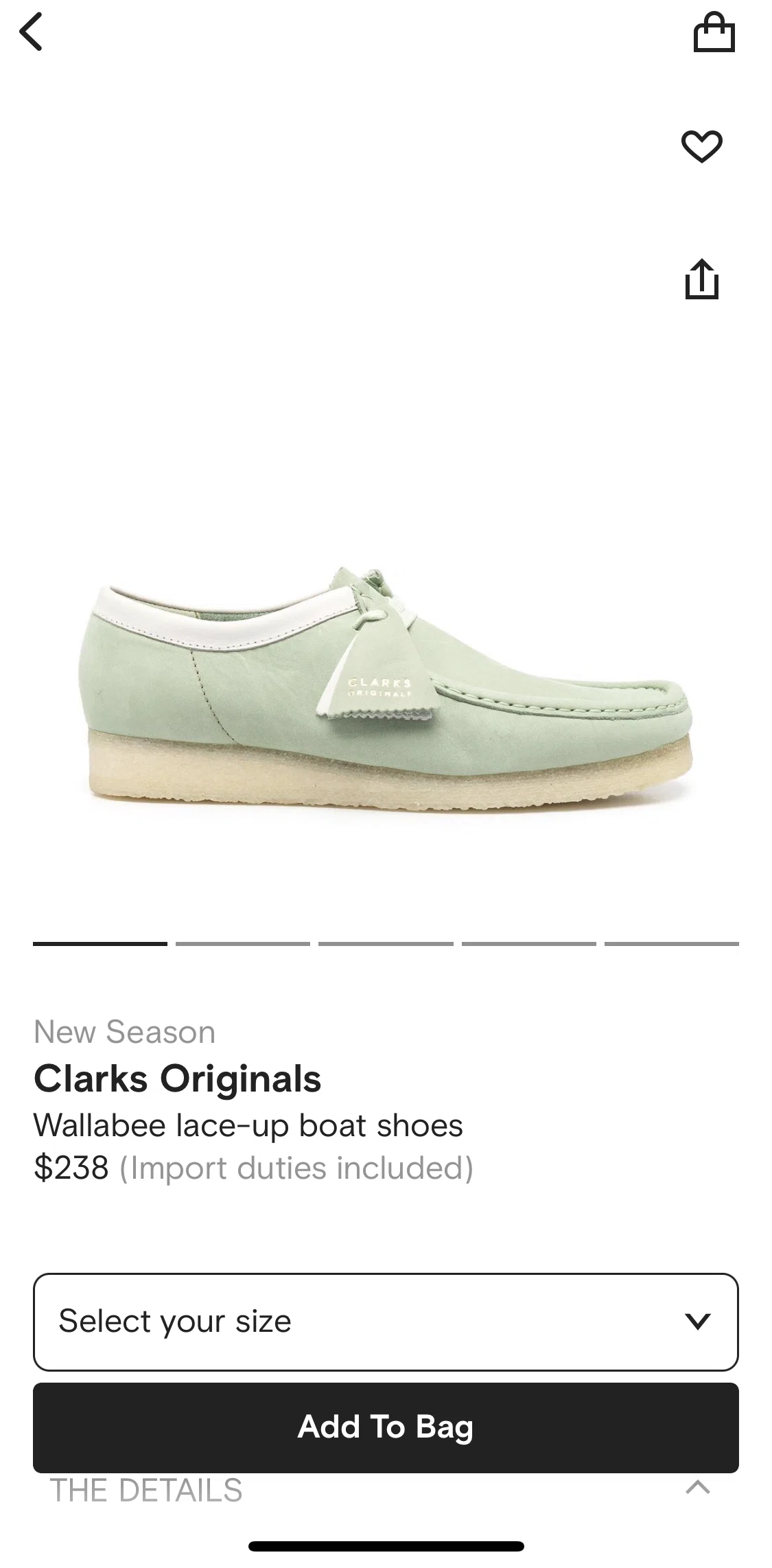 FARFETCH Screen screen in the Product gallery flow