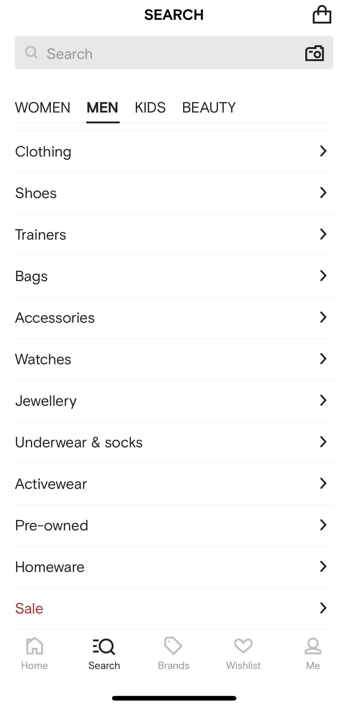 FARFETCH Screen screen in the Sale items flow