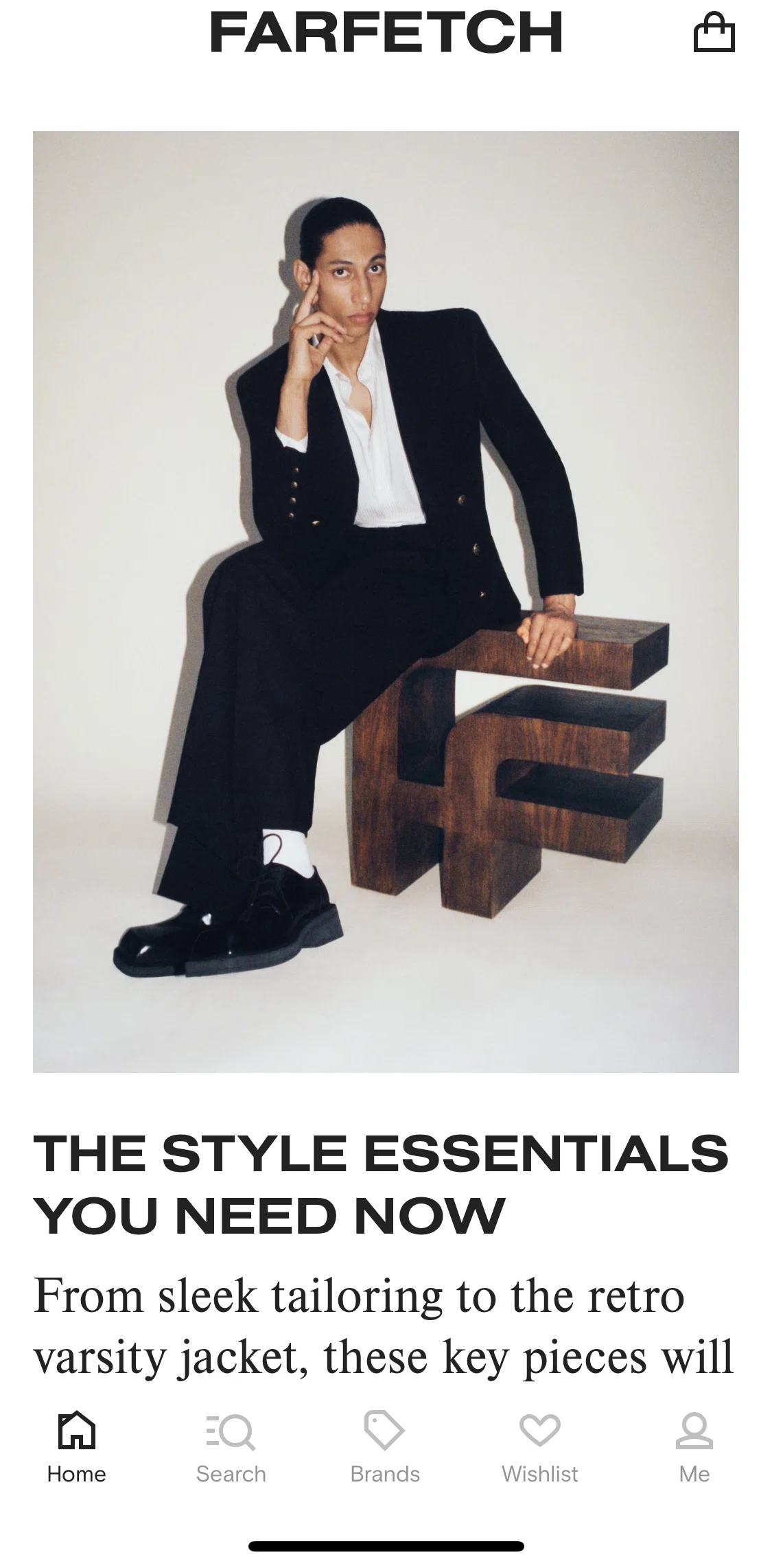 FARFETCH Screen screen in the Style essentials flow