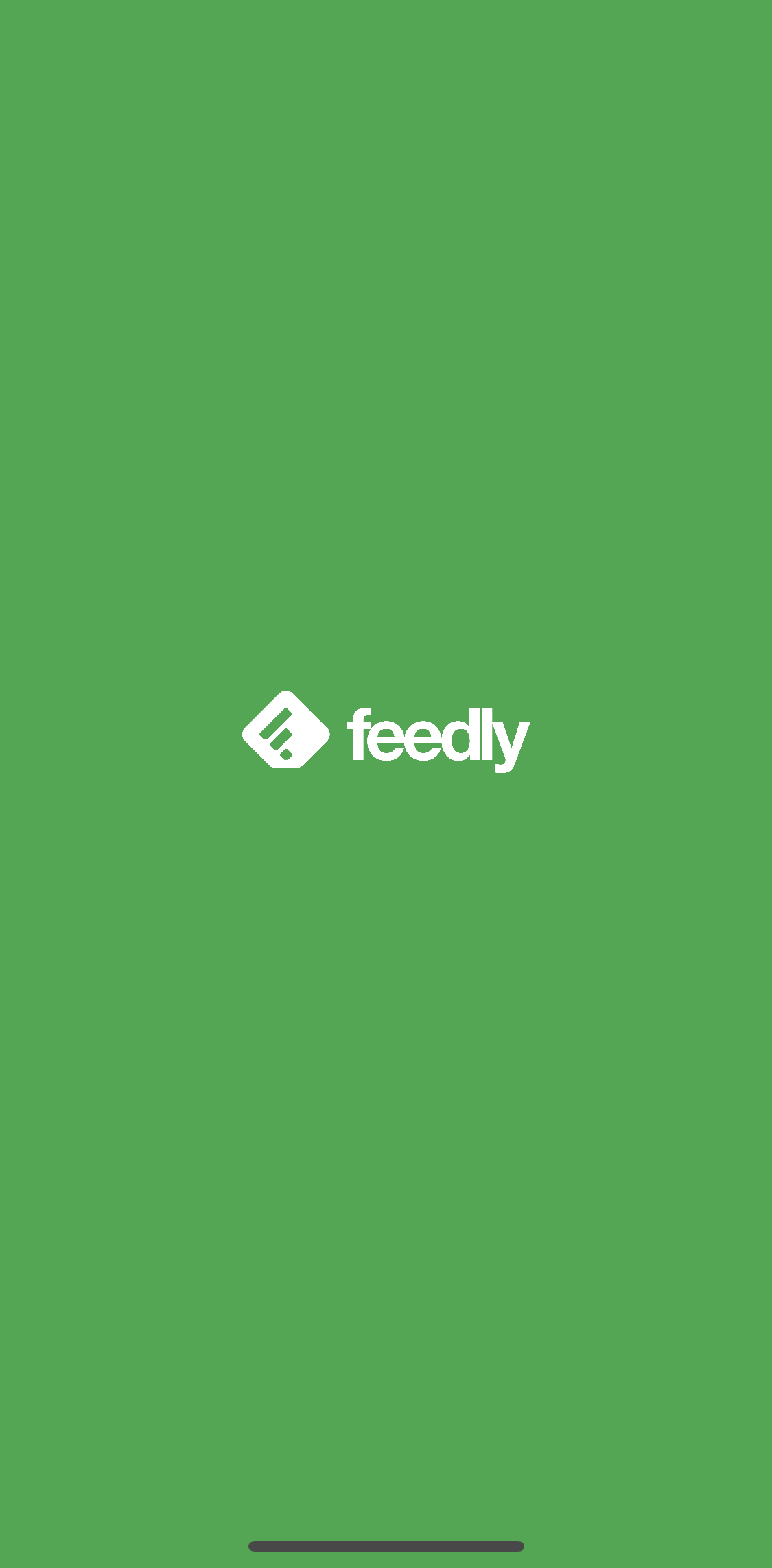 Feedly Splash screen screen in the General Browsing flow