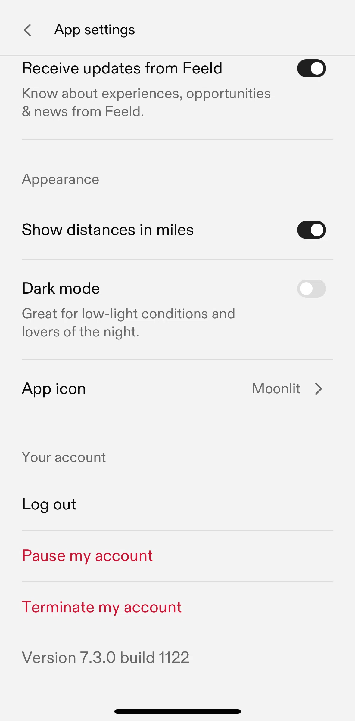 Feeld Screen screen in the Changing app icon flow