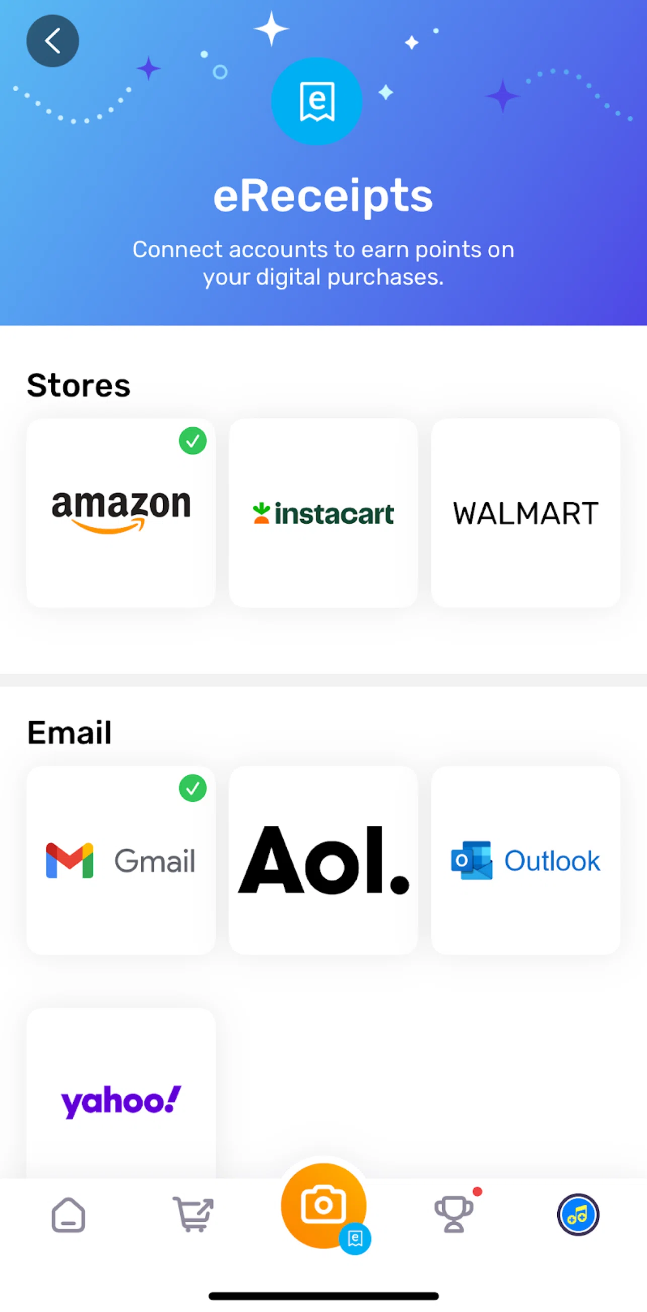 Fetch Screen screen in the Connecting an email flow