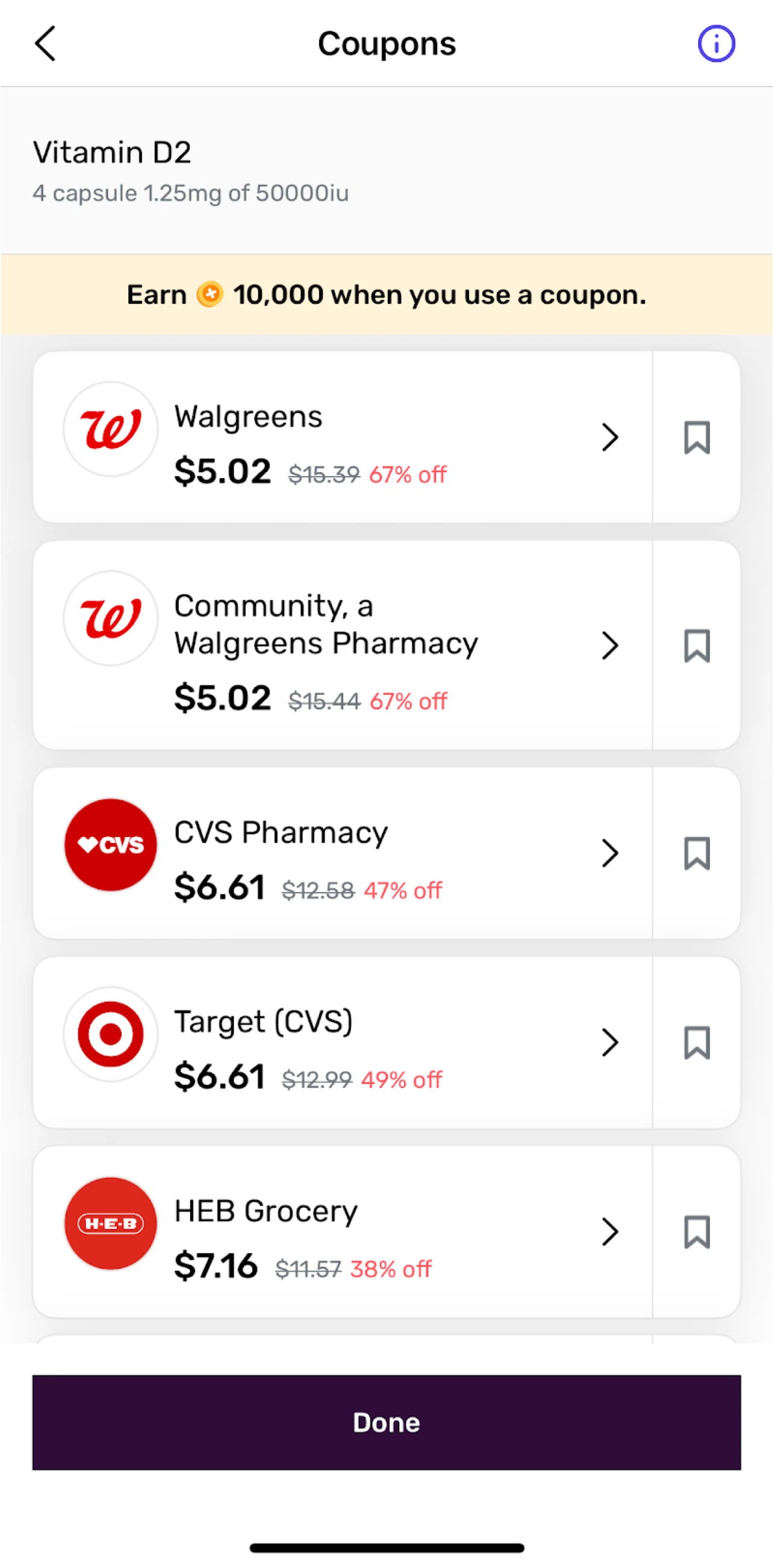 Fetch Screen screen in the Saving GoodRX coupon flow