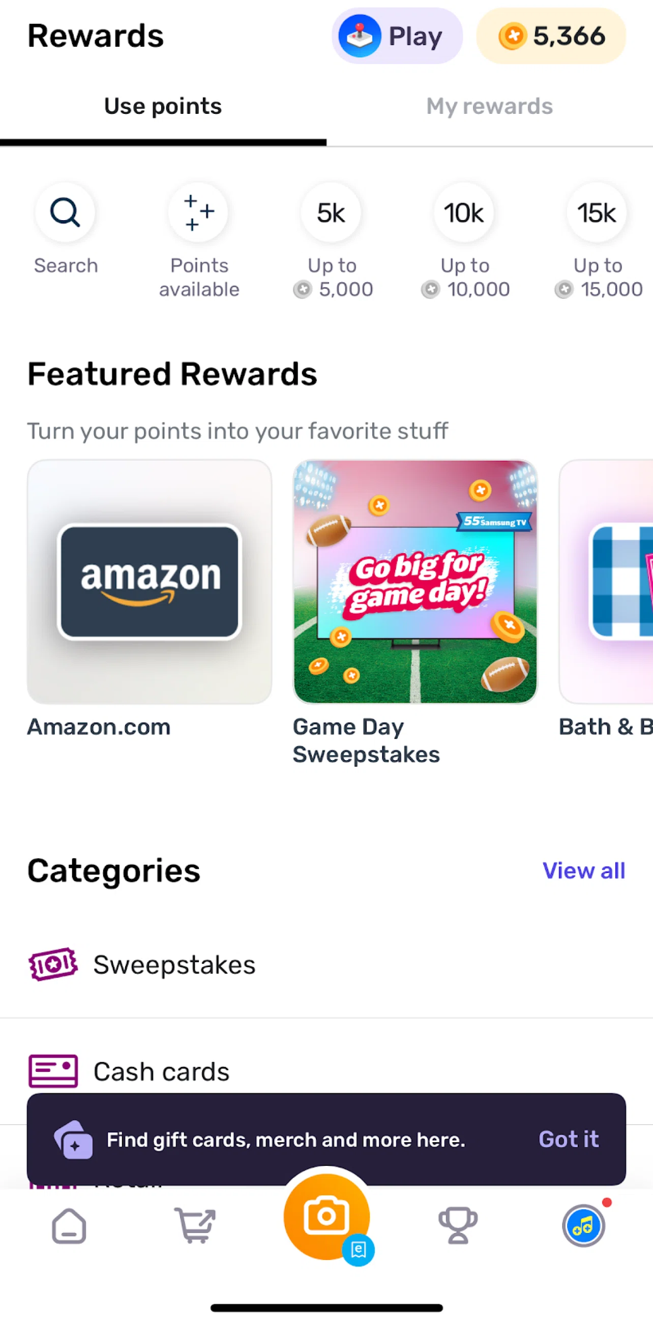 Fetch Screen screen in the Searching for a reward flow