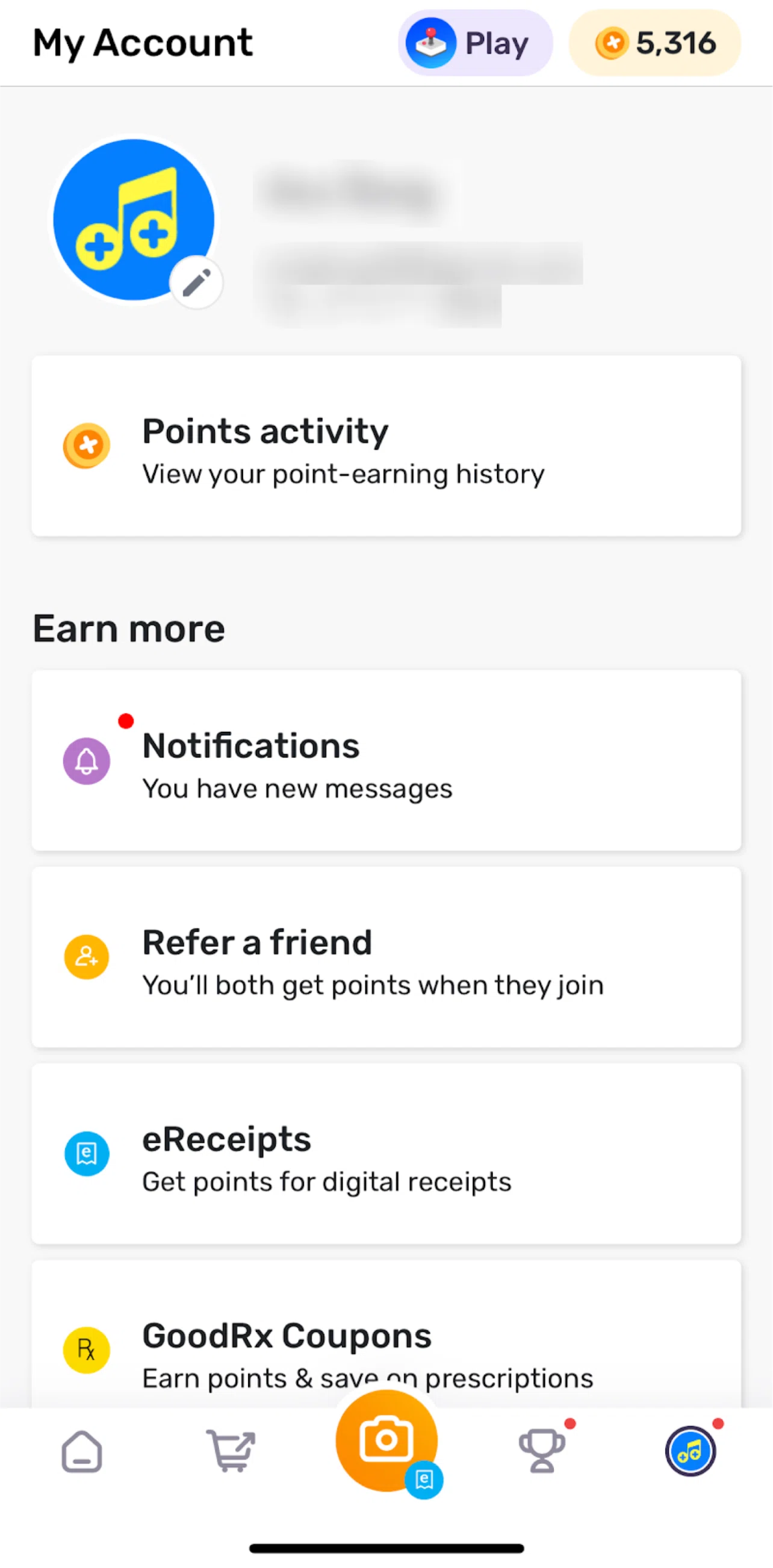 Fetch Screen screen in the Update account flow