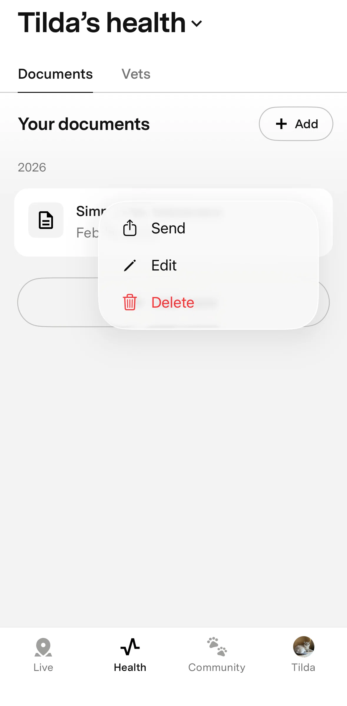 Fi Screen screen in the Removing a document flow