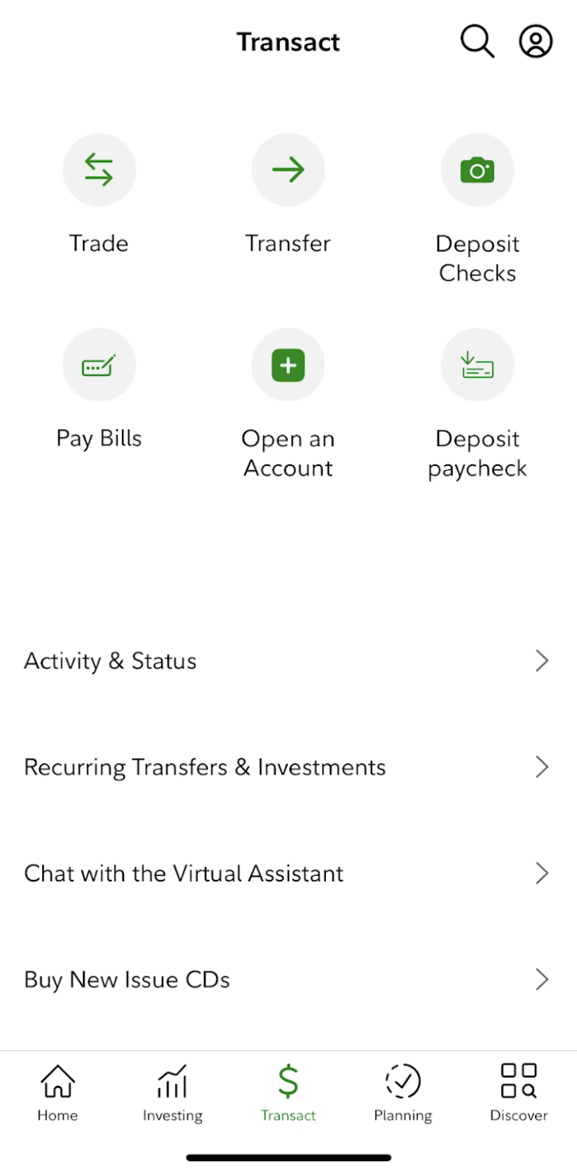 Fidelity Screen screen in the Creating a recurring transfer flow