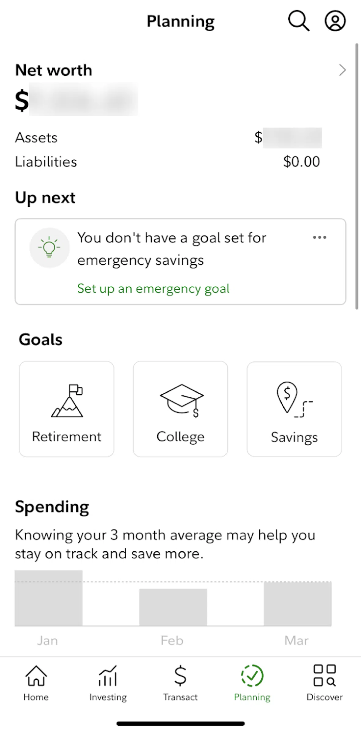 Fidelity Screen screen in the Creating a retirement goal flow